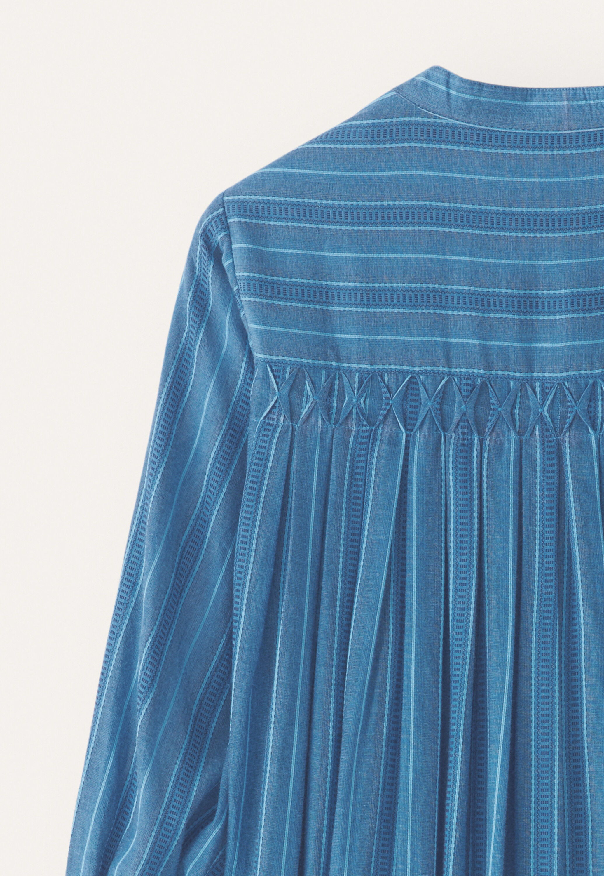 Striped maxi-length dress