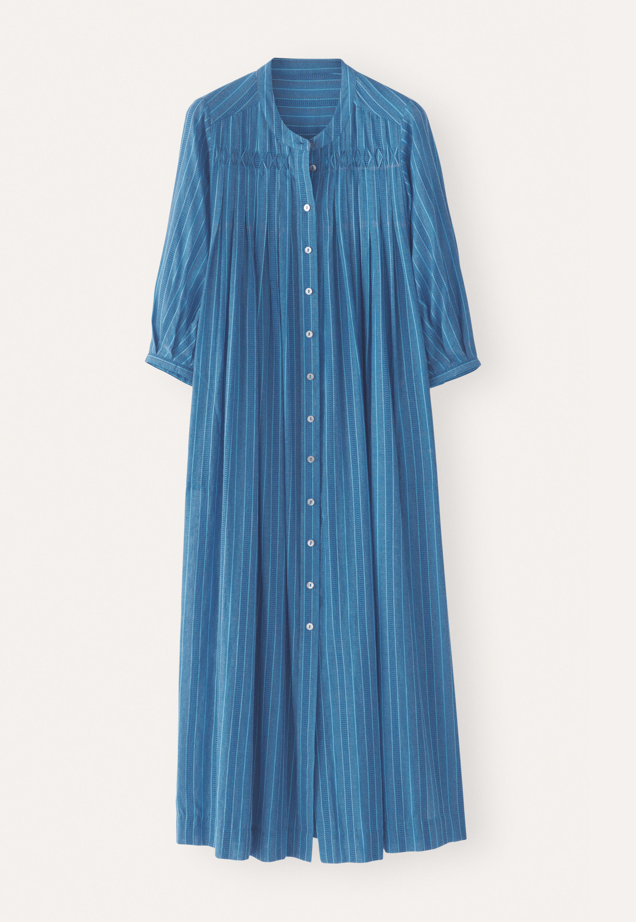 Striped maxi-length dress