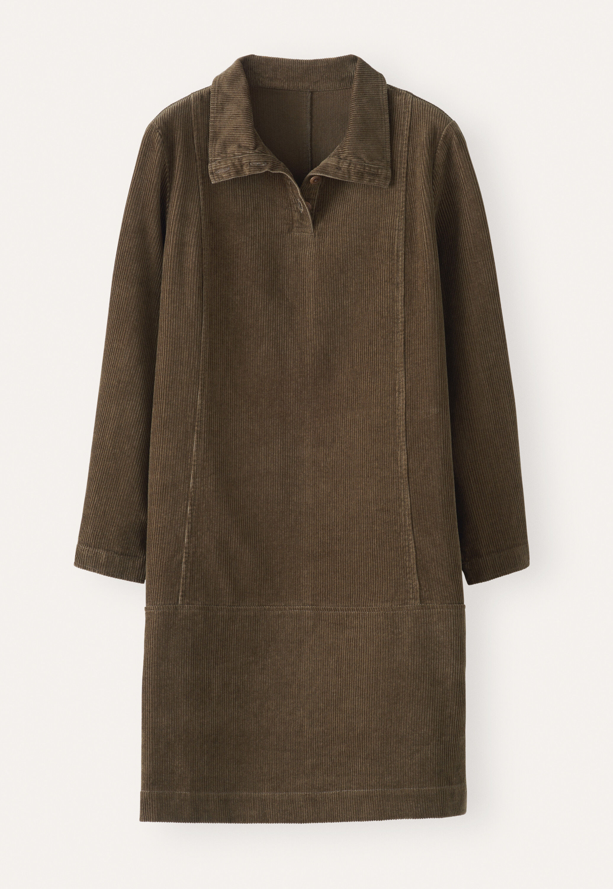 Cord funnel-neck dress