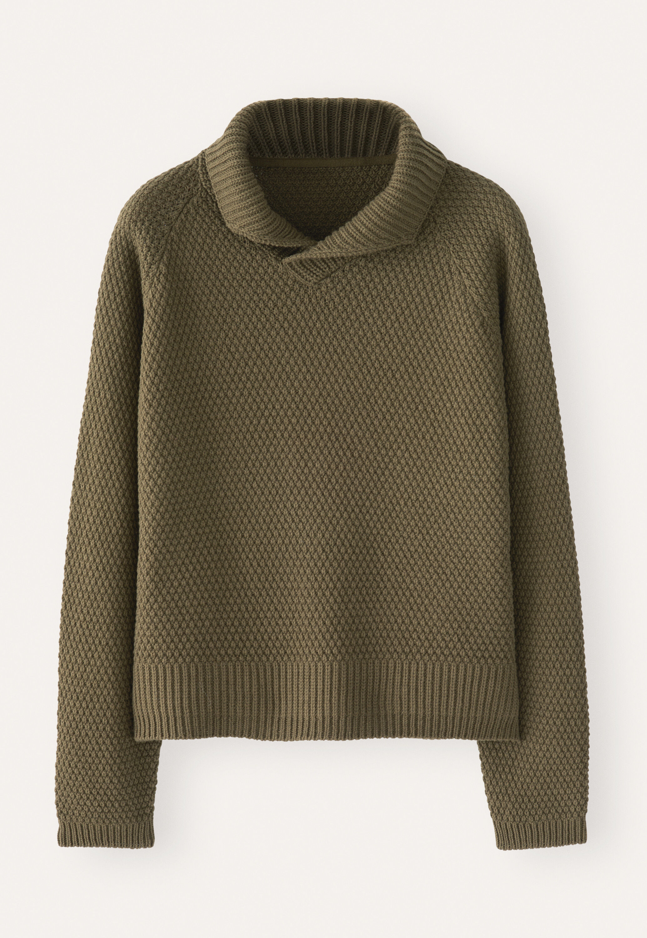 Moss-stitch collared sweater