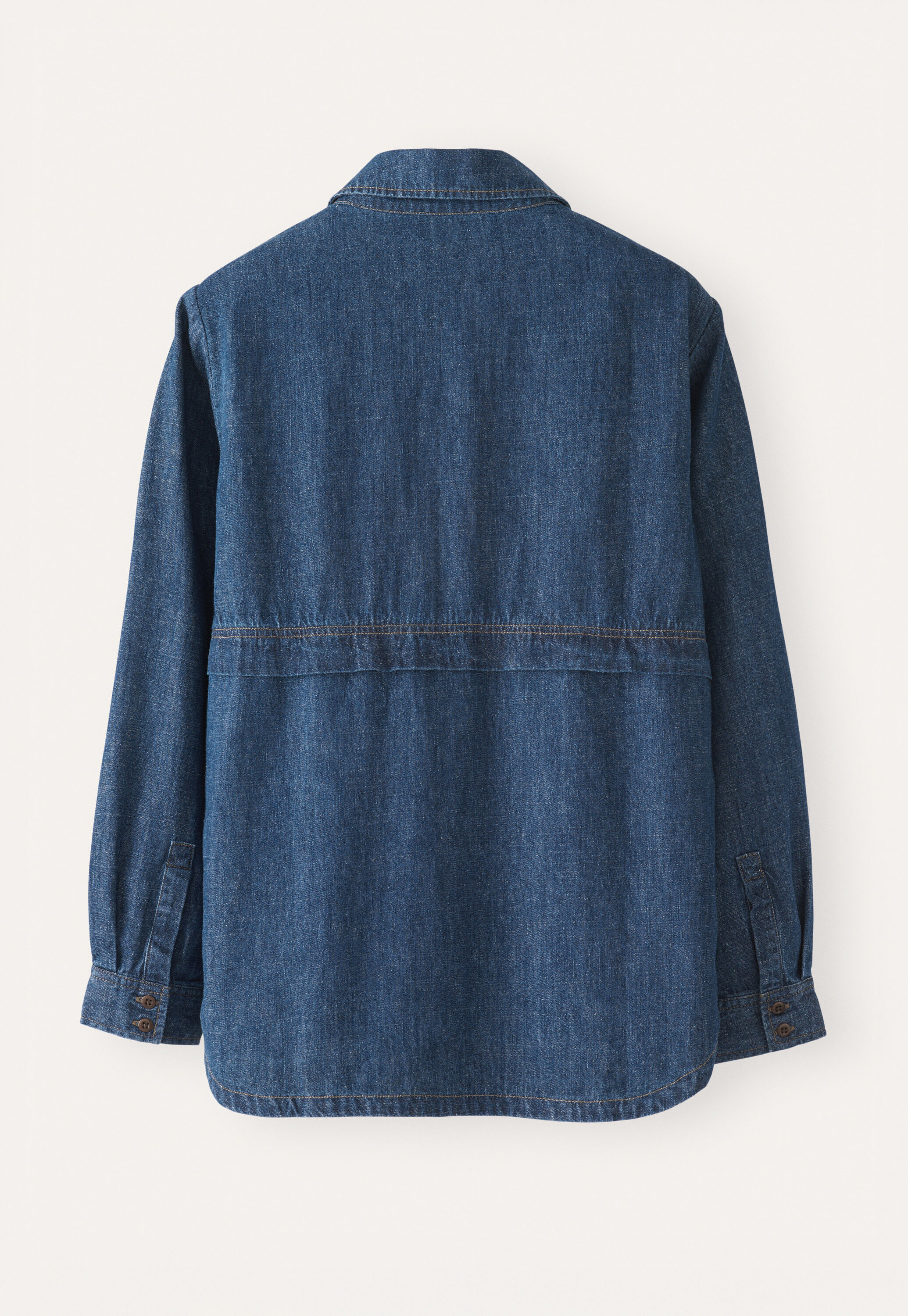 Indigo-dyed overshirt, Dark denim, large