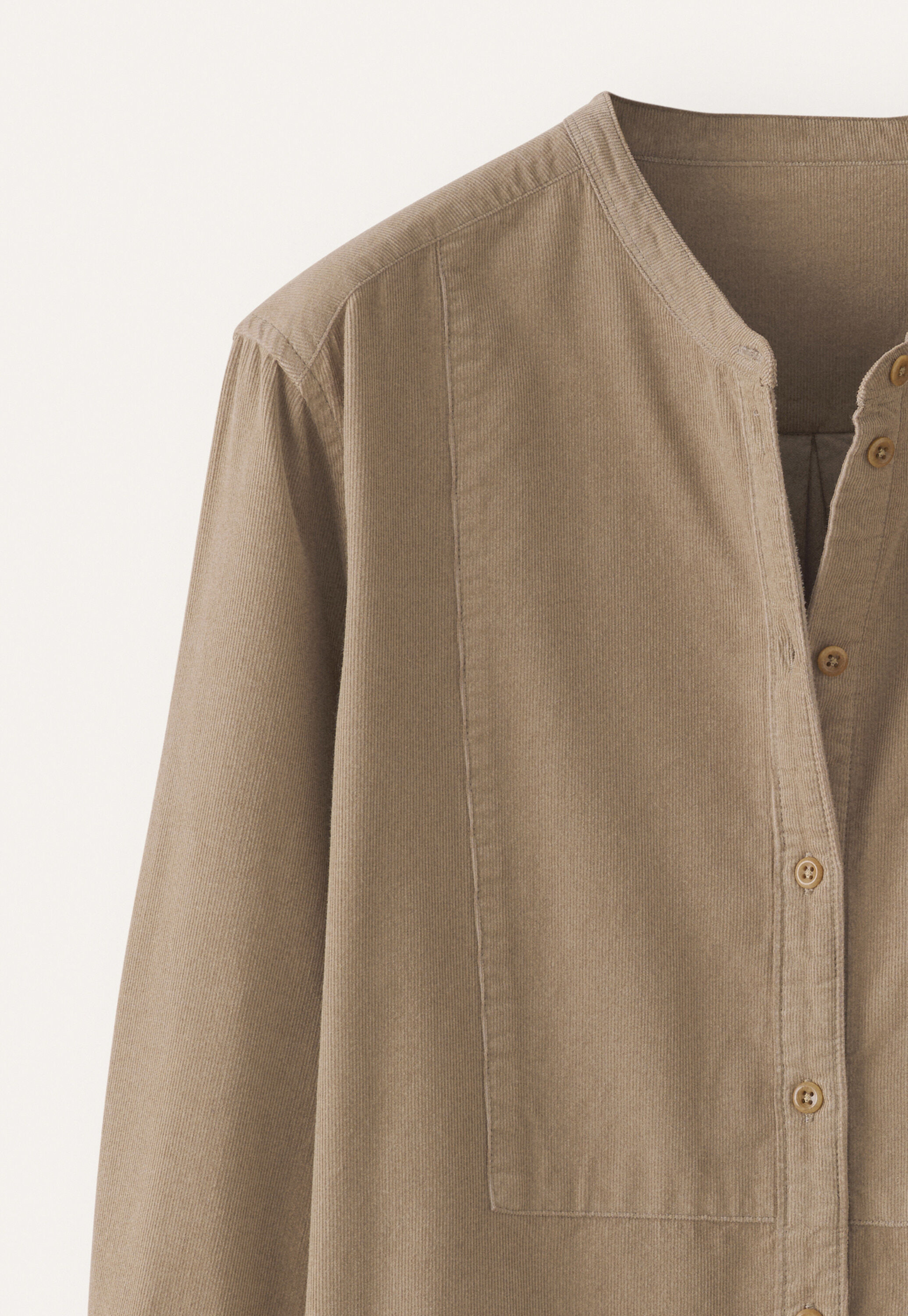 Fine-wale cord shirt