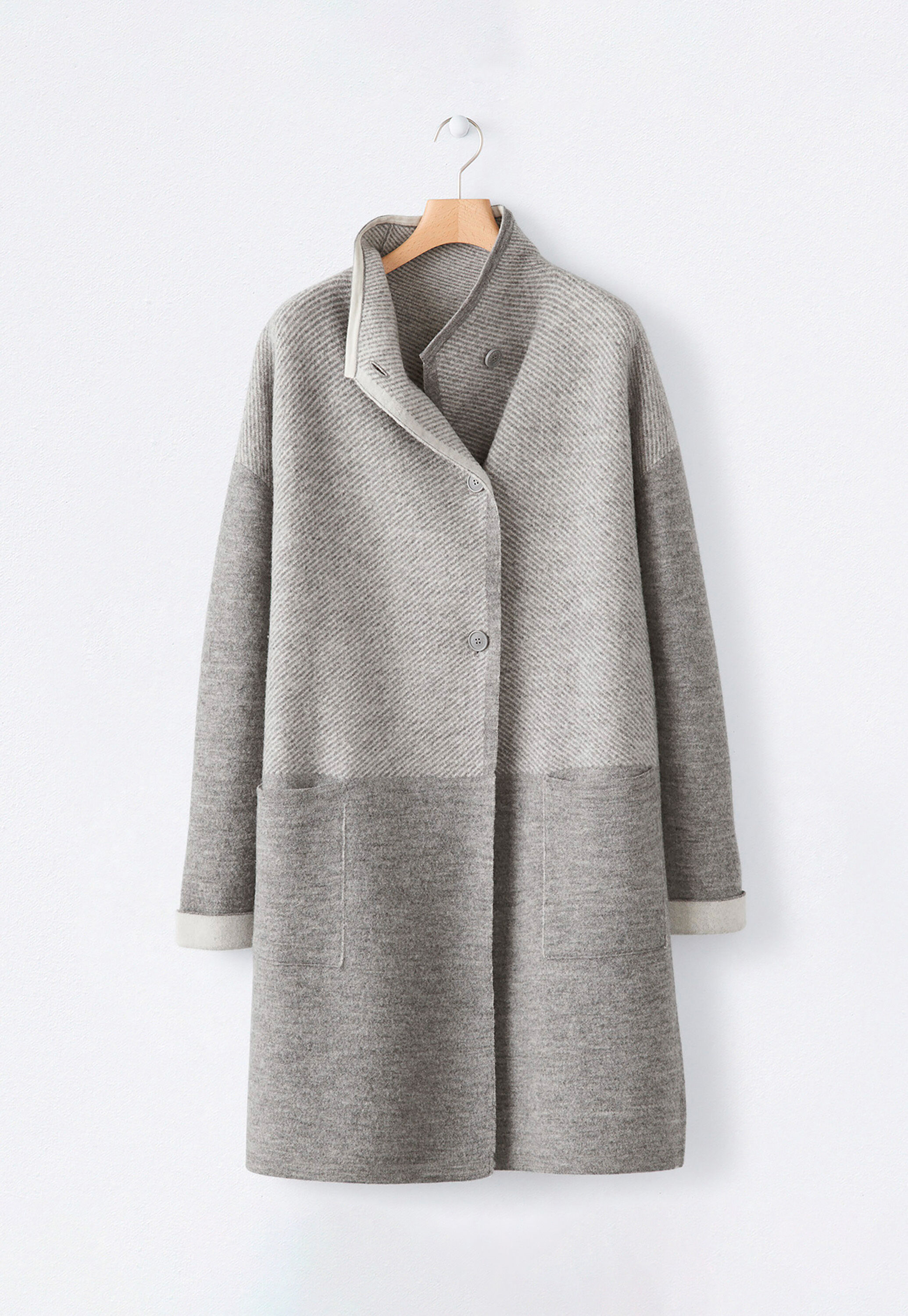 Funnel-neck coat