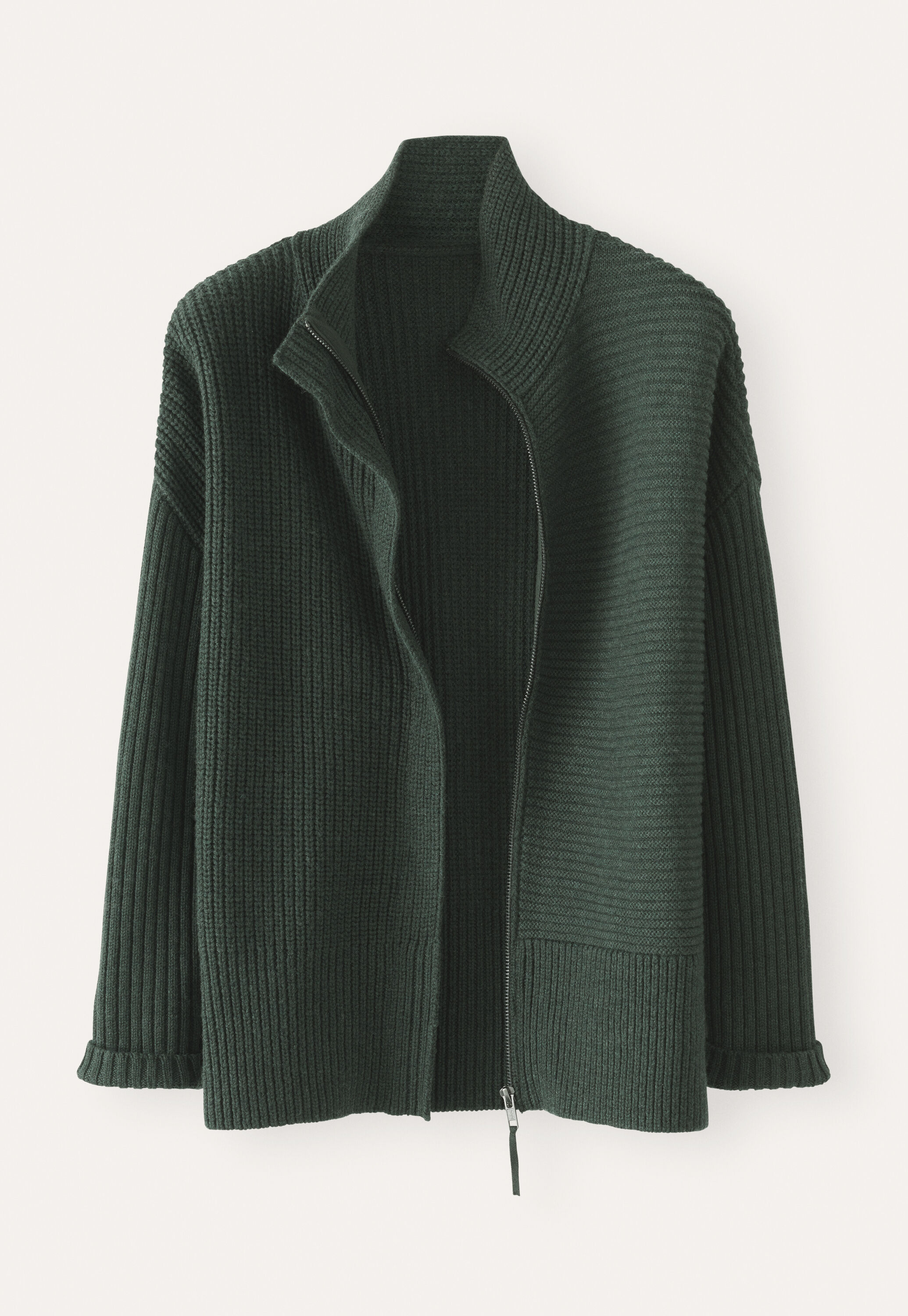 Zip-front cardigan