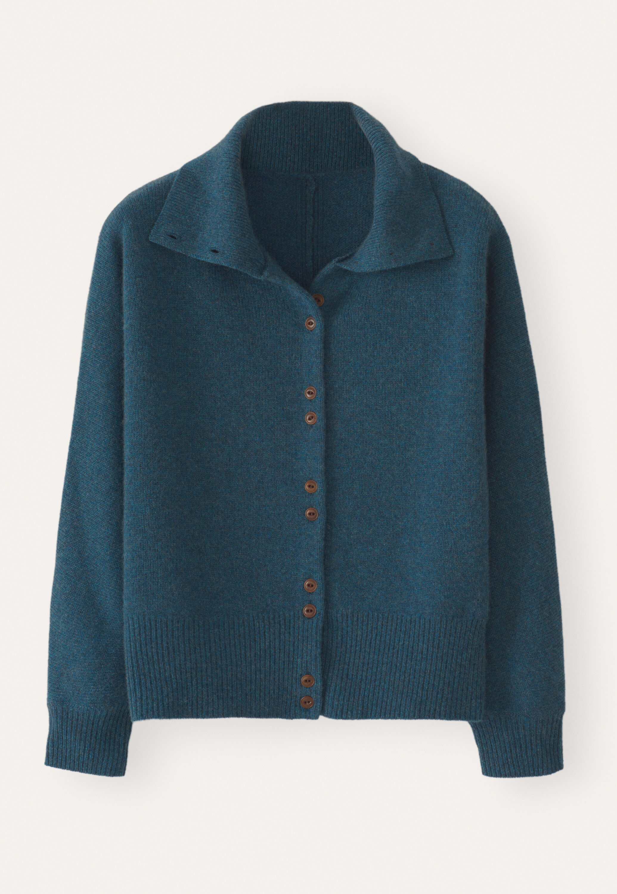 Funnel-neck cardigan