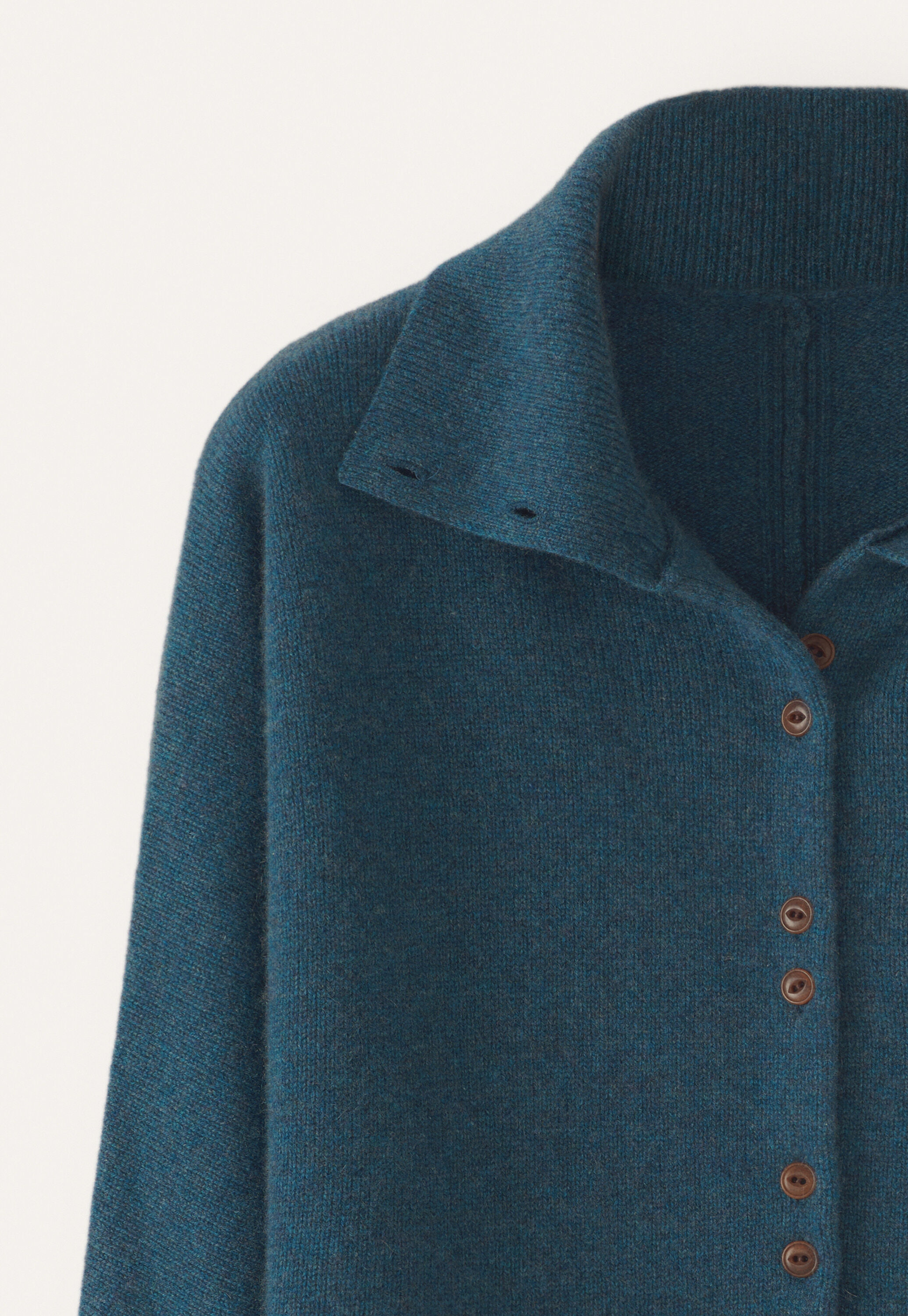 Funnel-neck cardigan