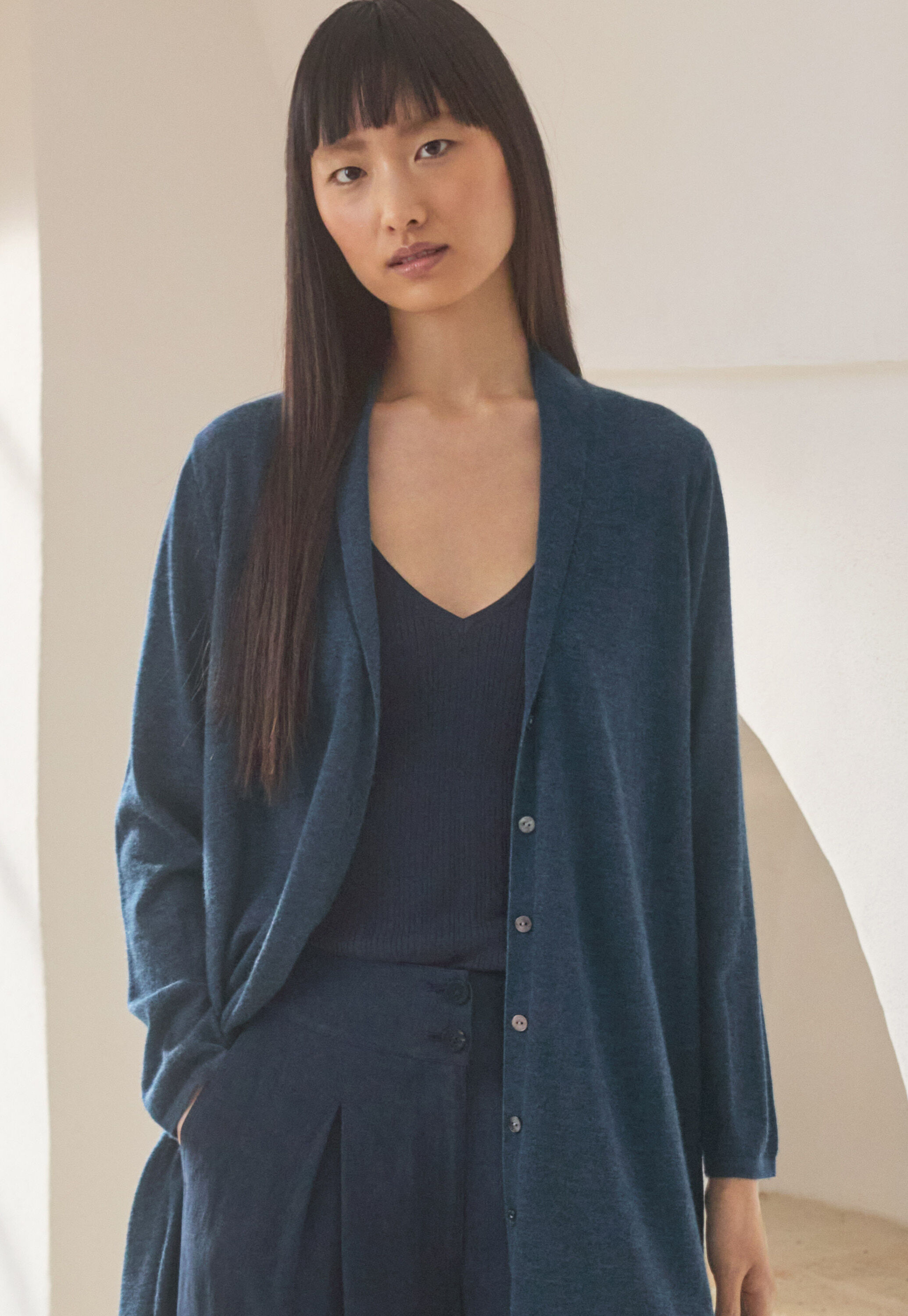 Knitted rib vest