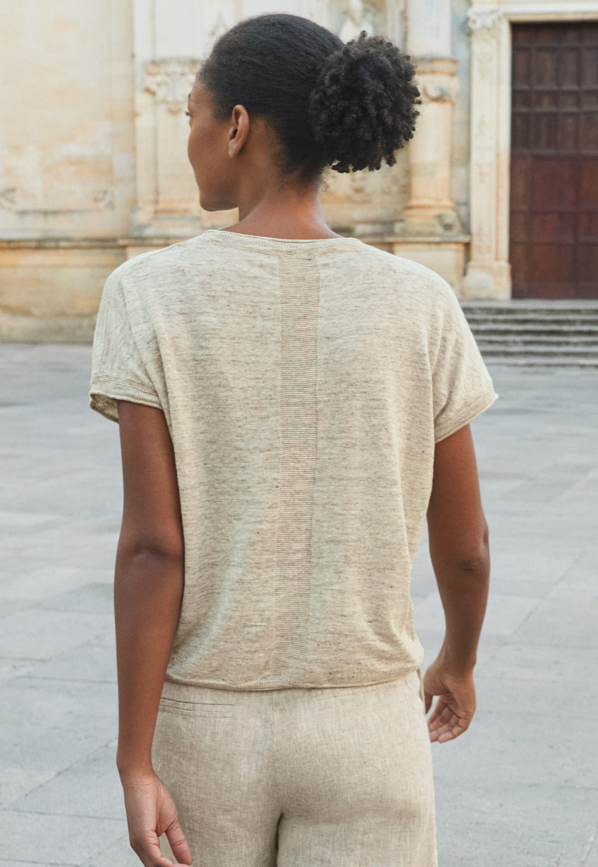 Funnel-neck blouse