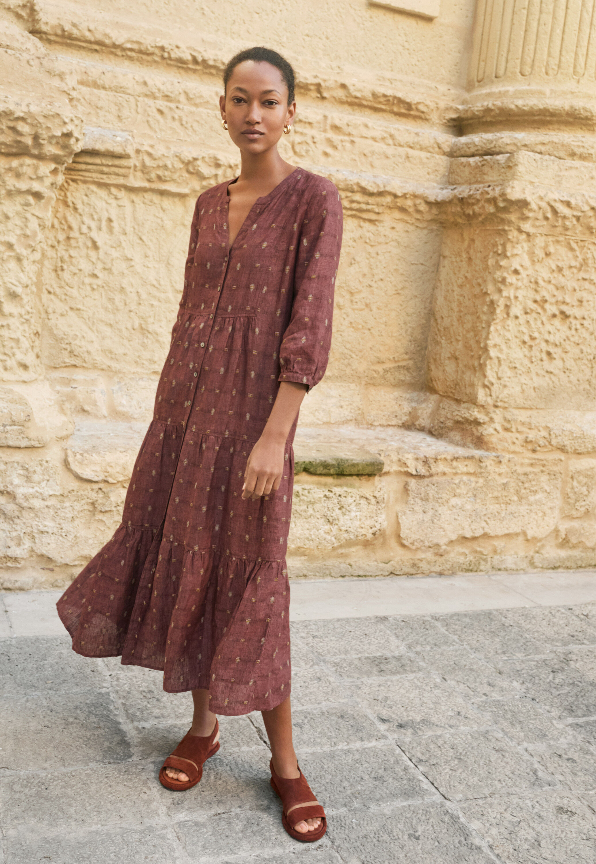 Funnel-neck blouse