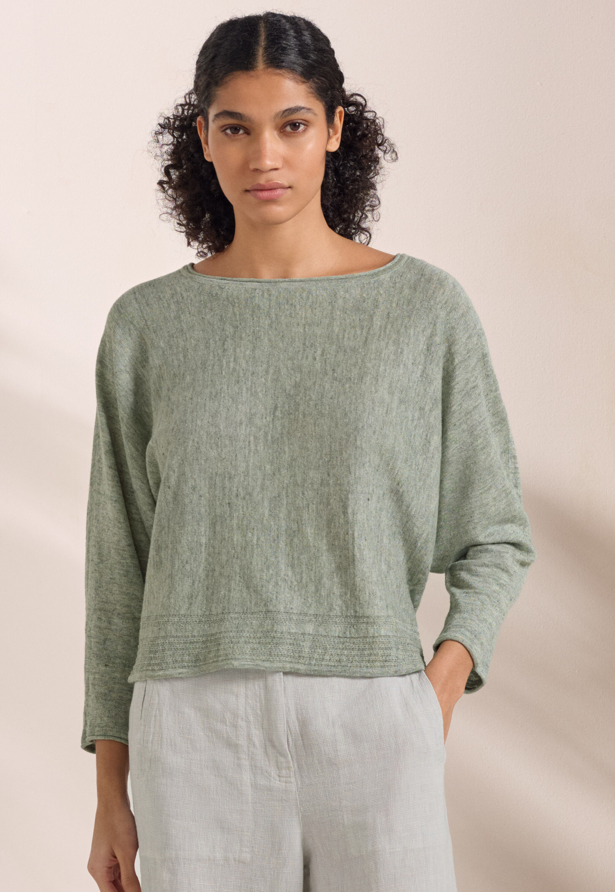 Dolman-sleeve sweater