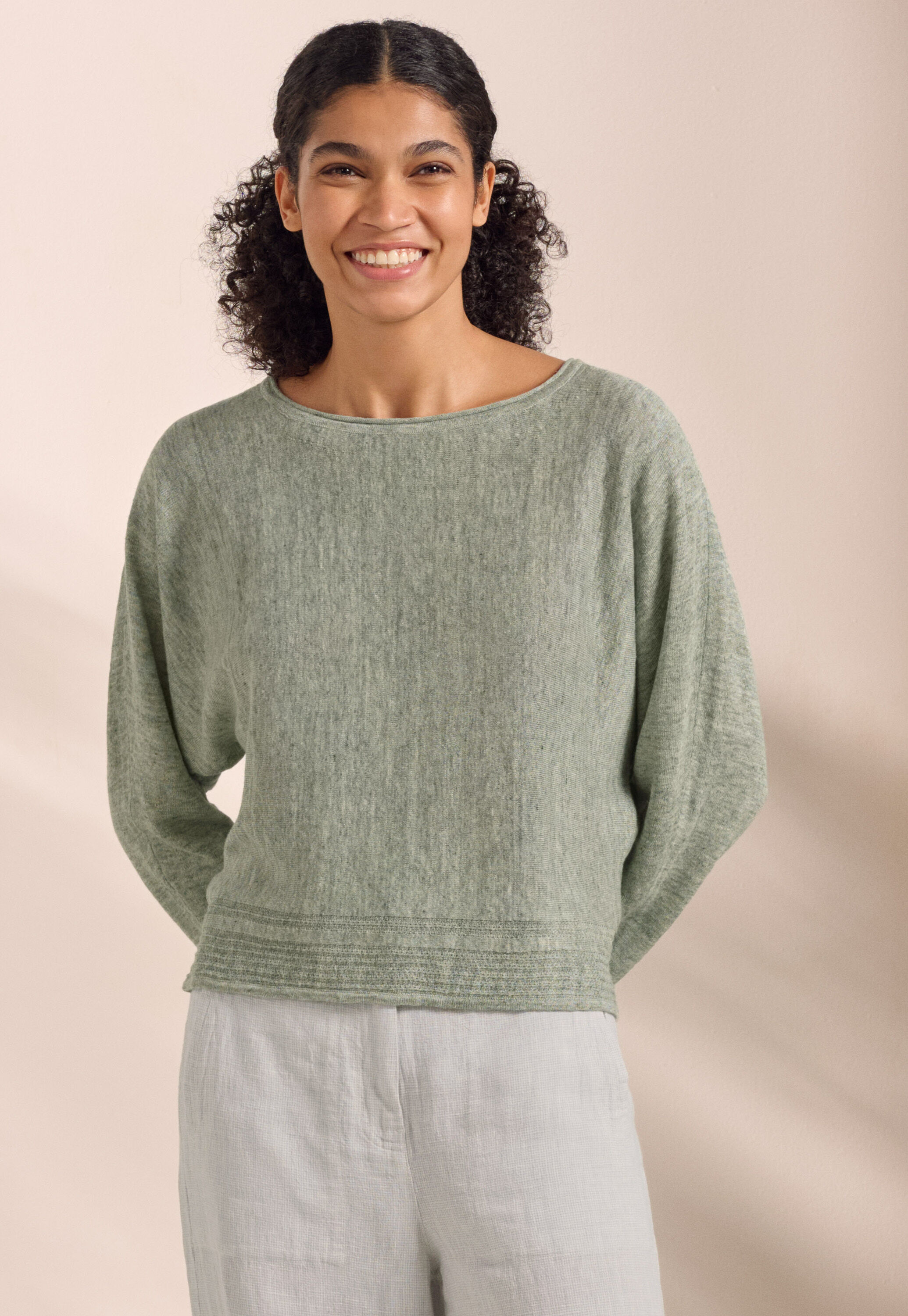 Dolman-sleeve sweater
