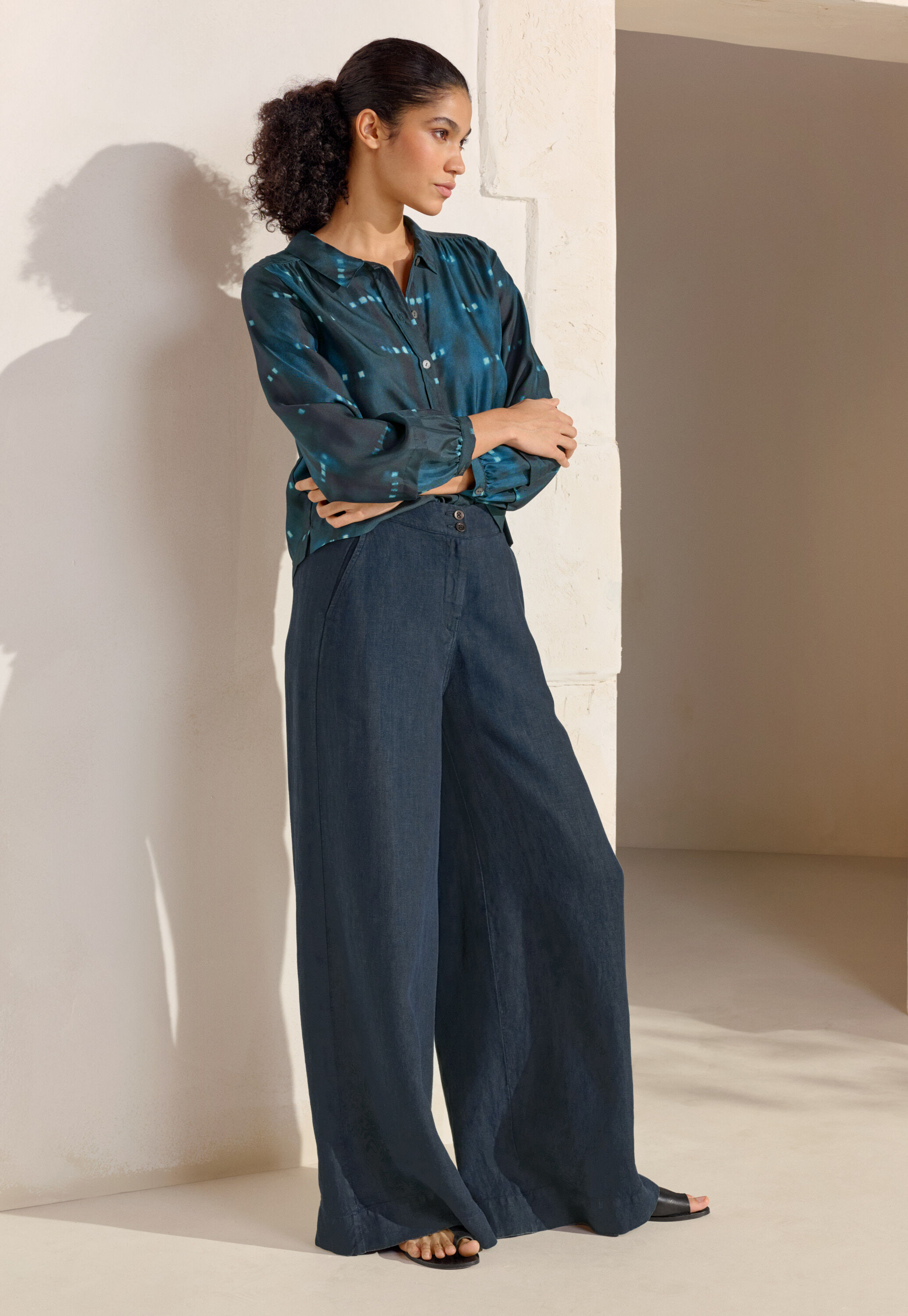 Funnel-neck blouse