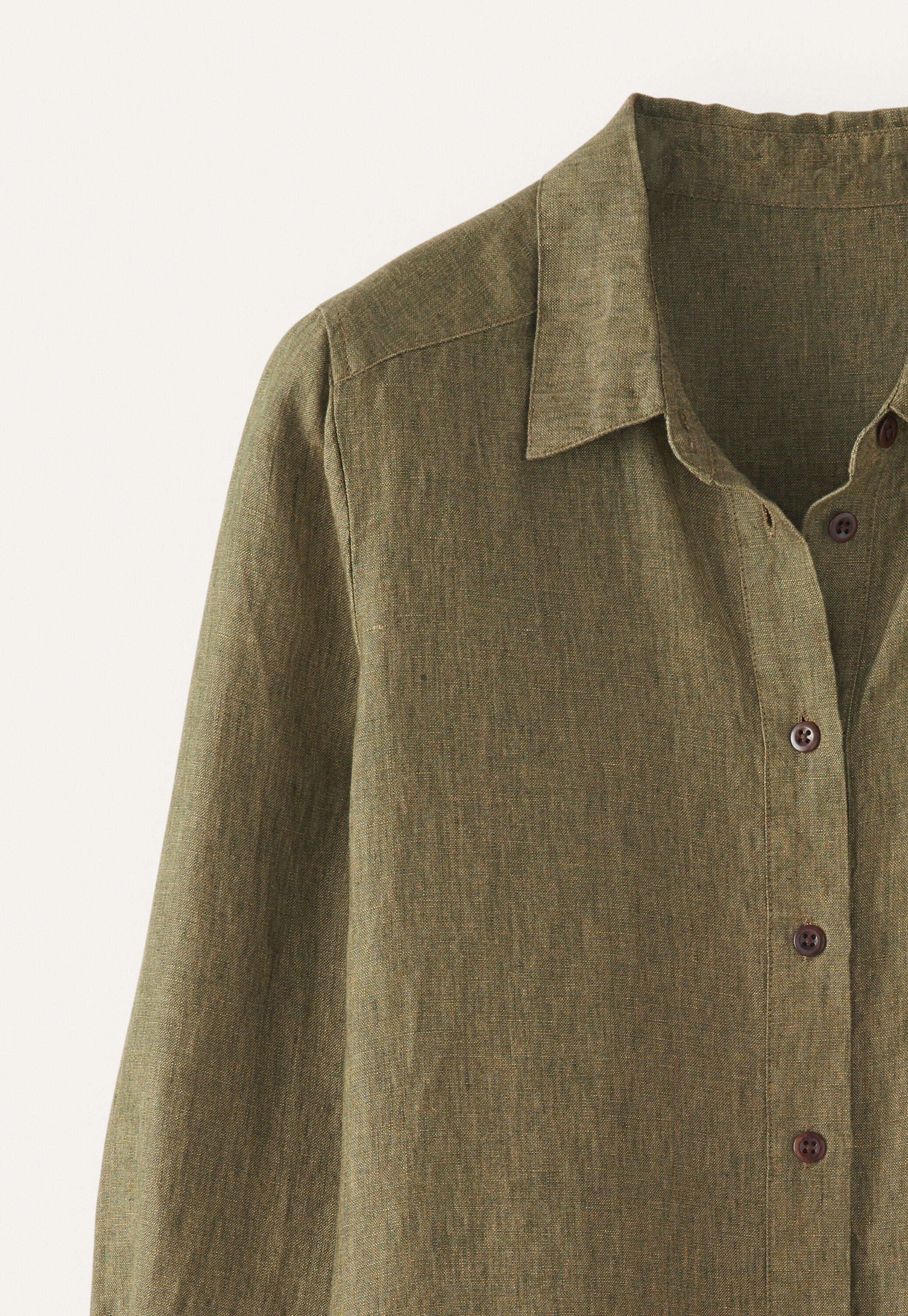 Deep side-split shirt