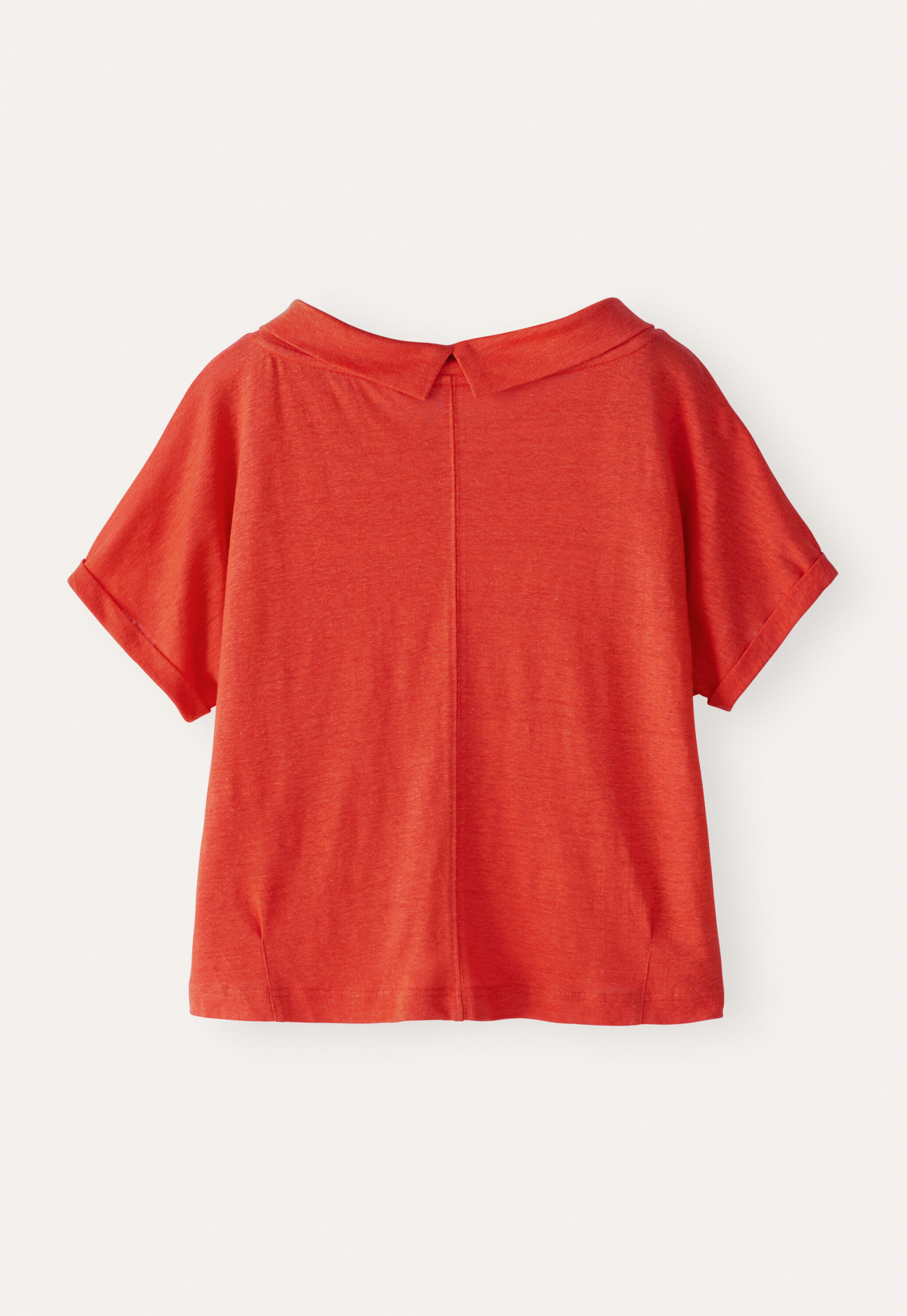 Turned-over neck top