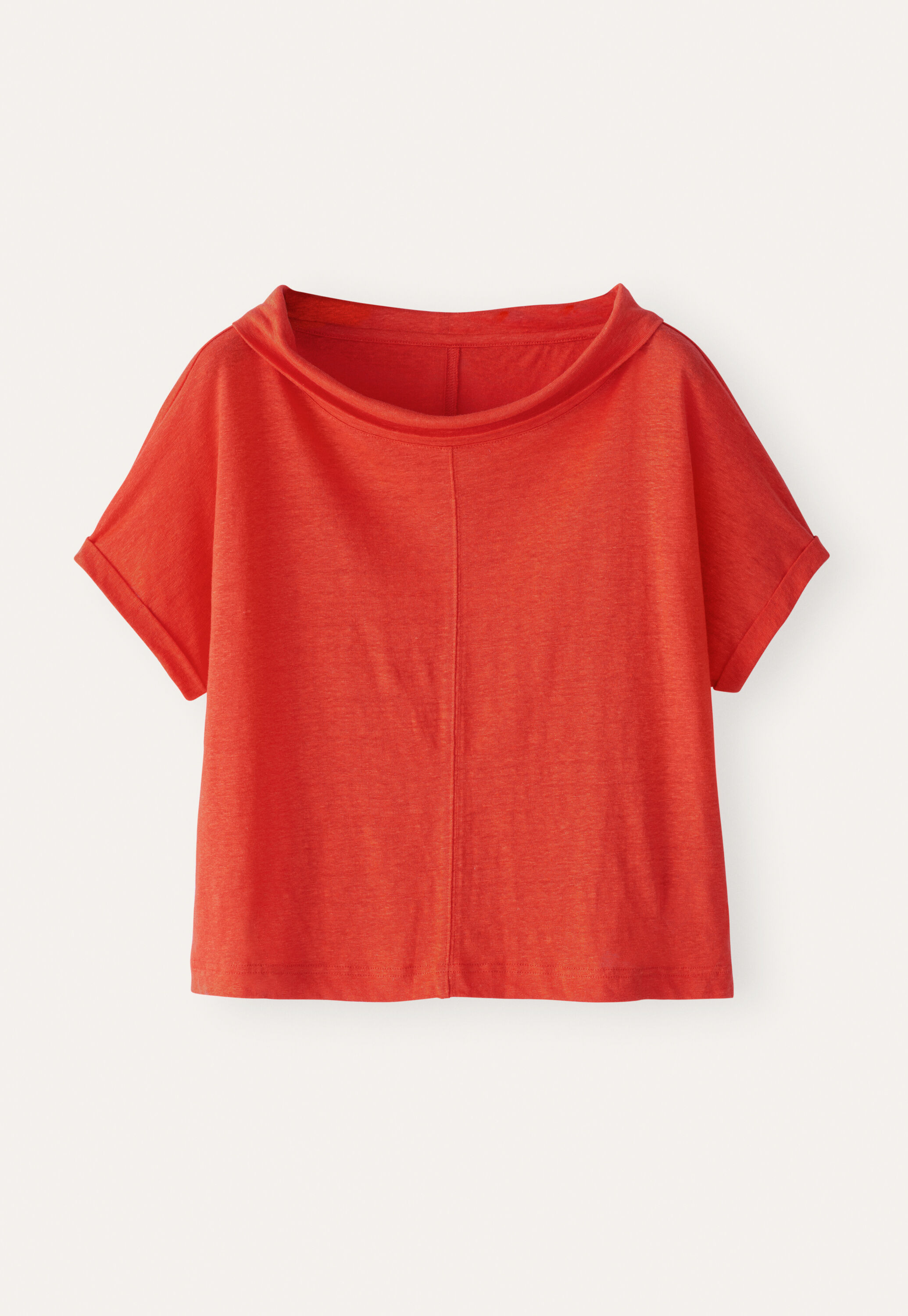 Turned-over neck top