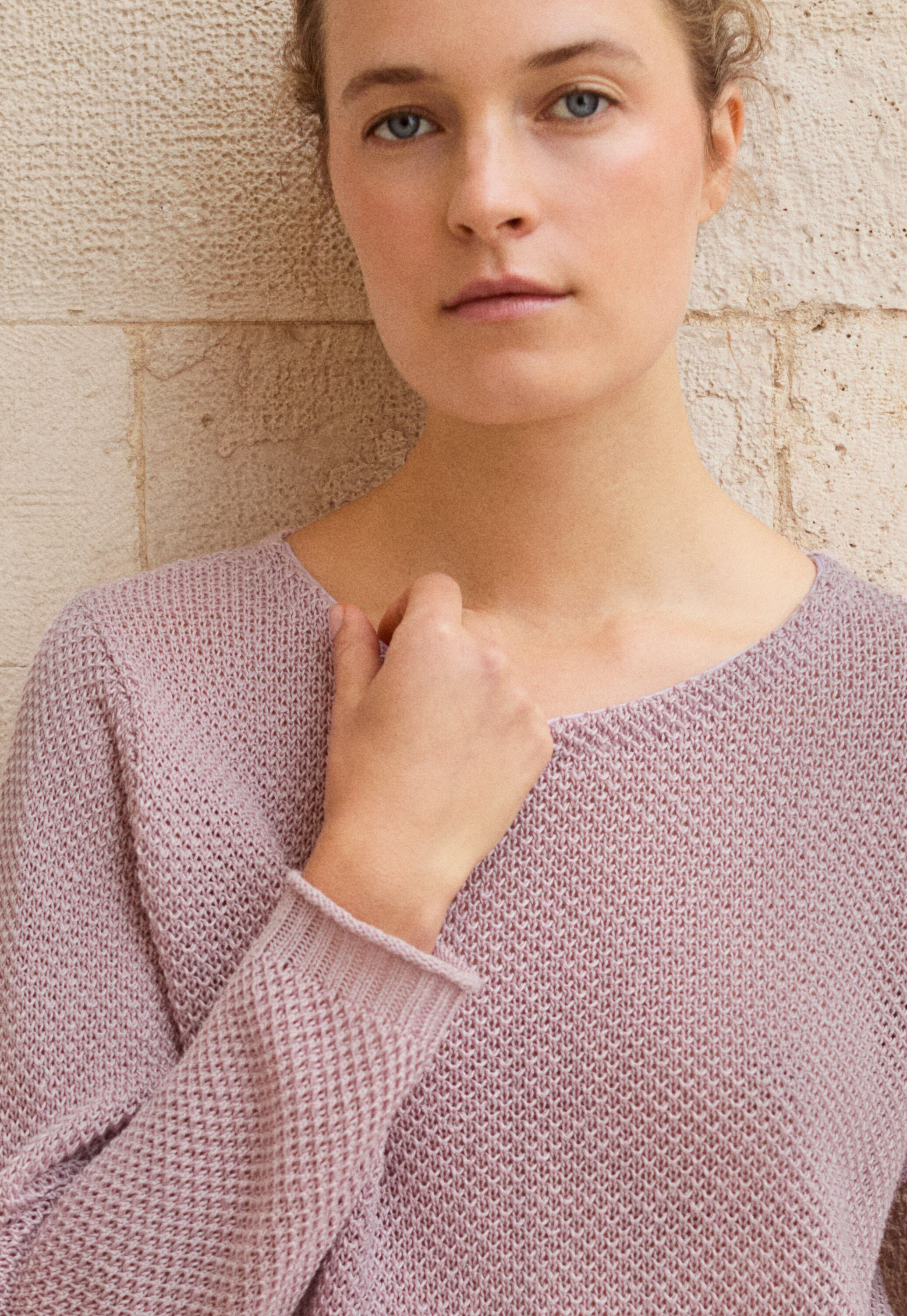 Moss-stitch sweater