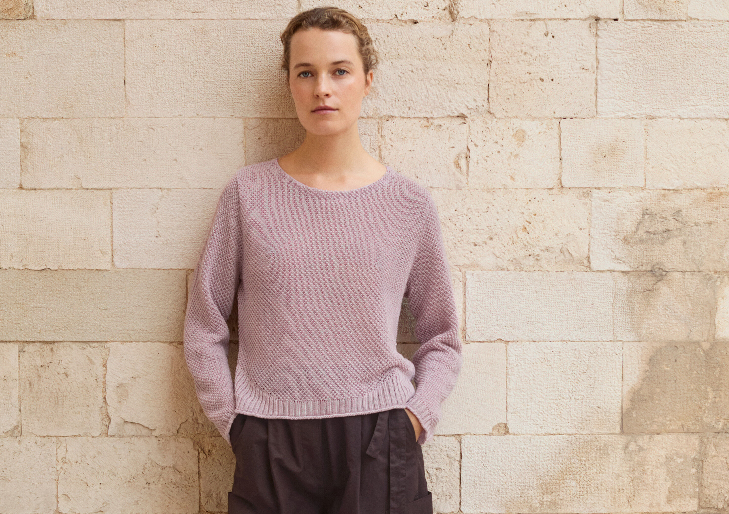 Moss-stitch sweater