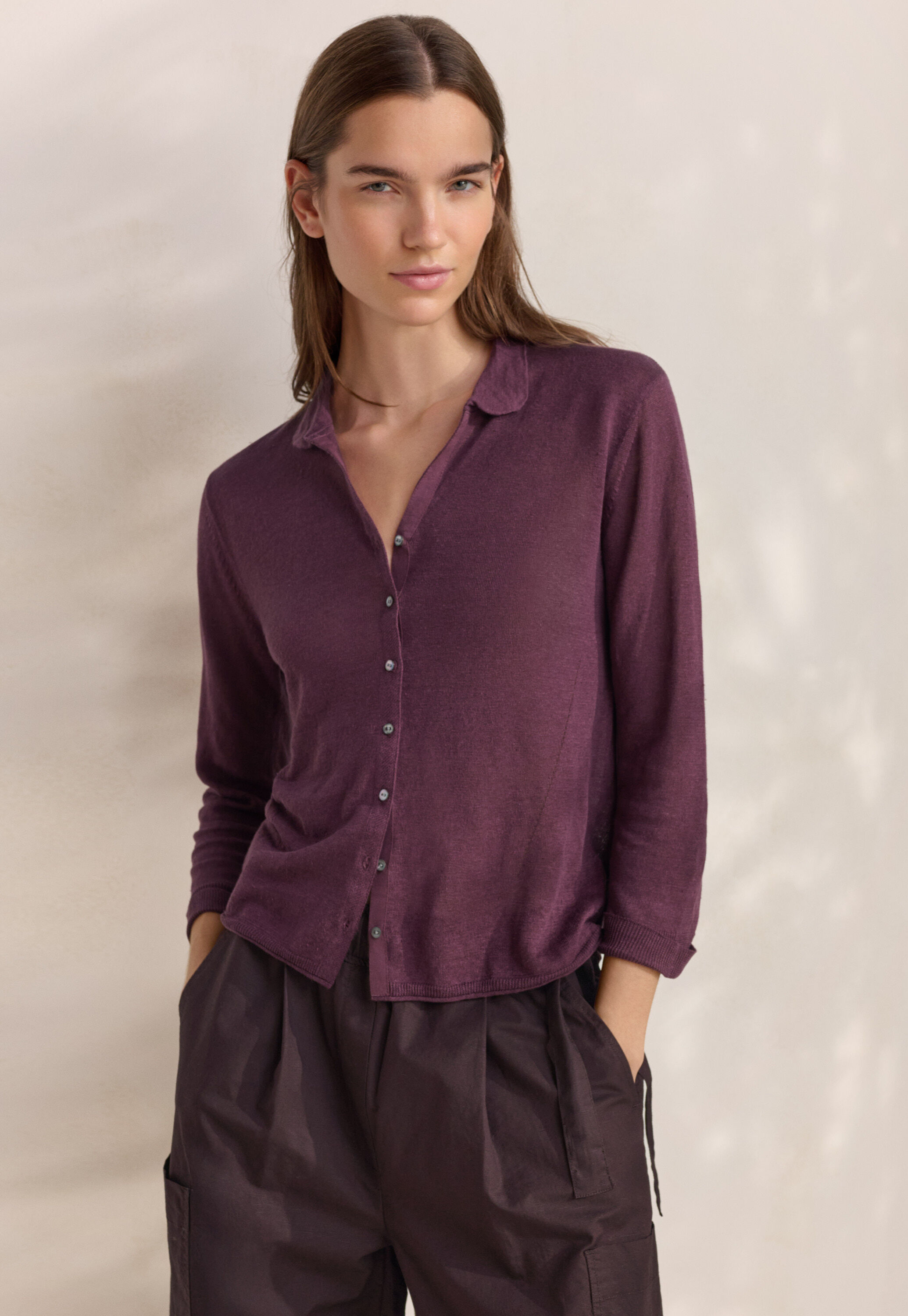 Collared cardigan
