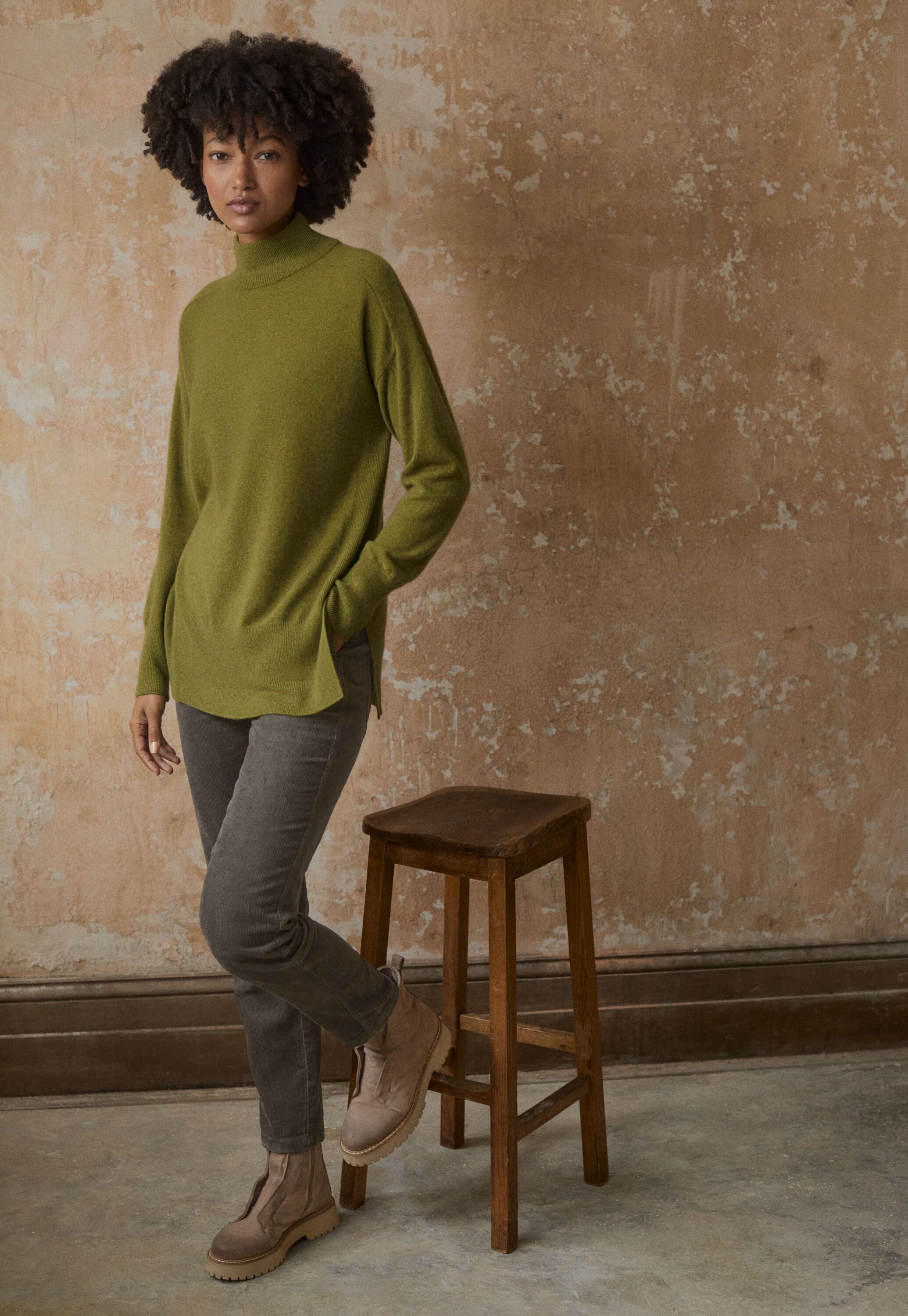 Funnel-neck sweater