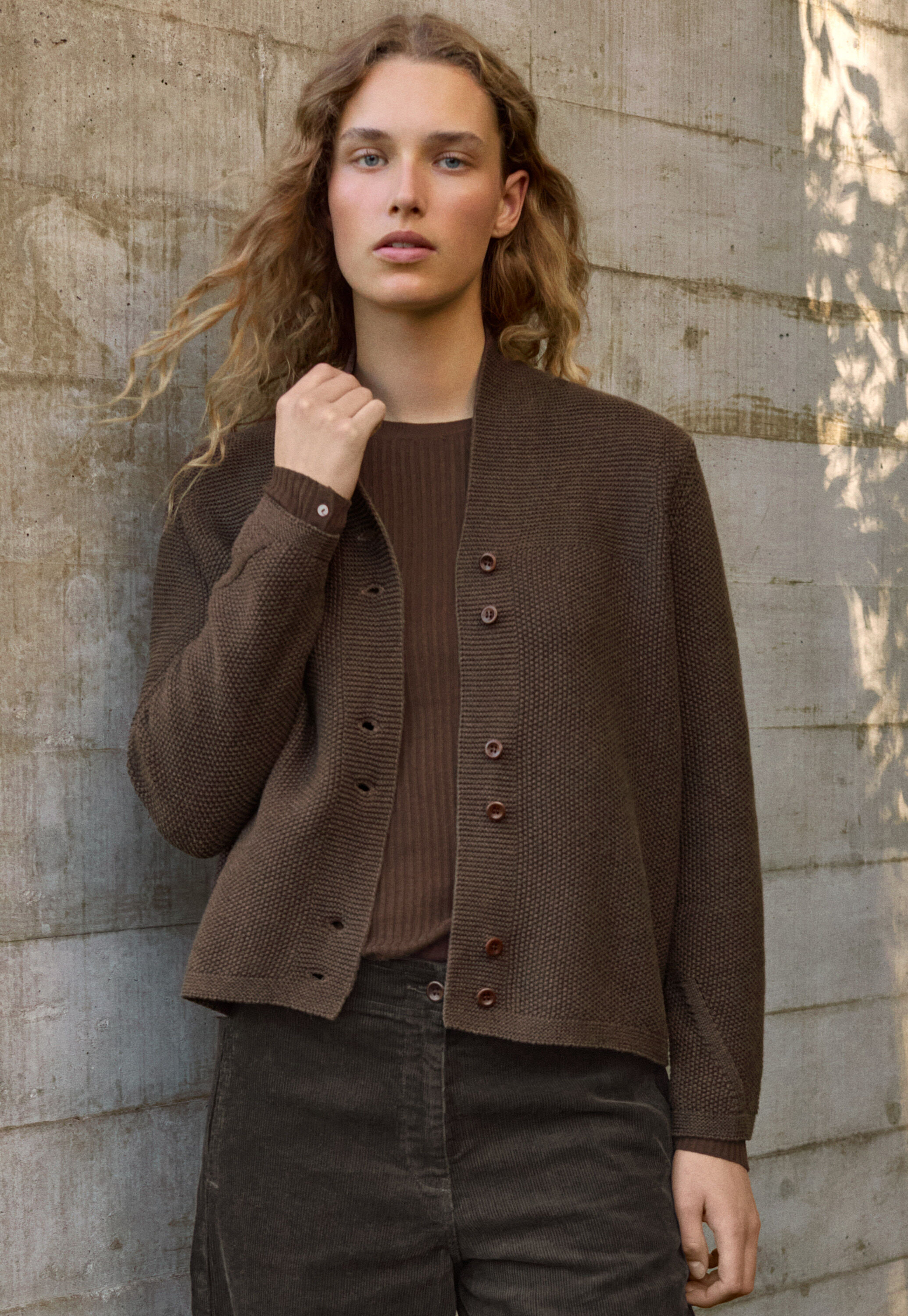 Button-front cardigan