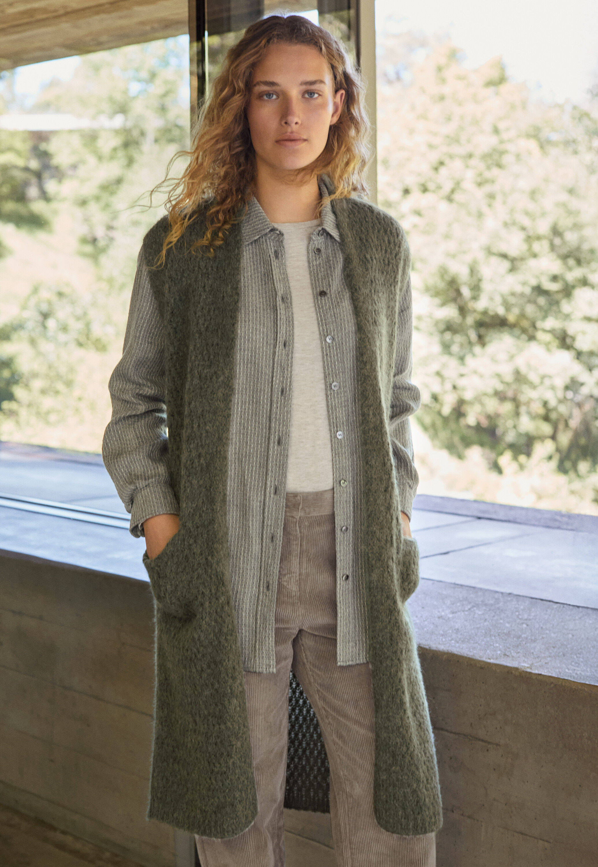Long open-stitch waistcoat