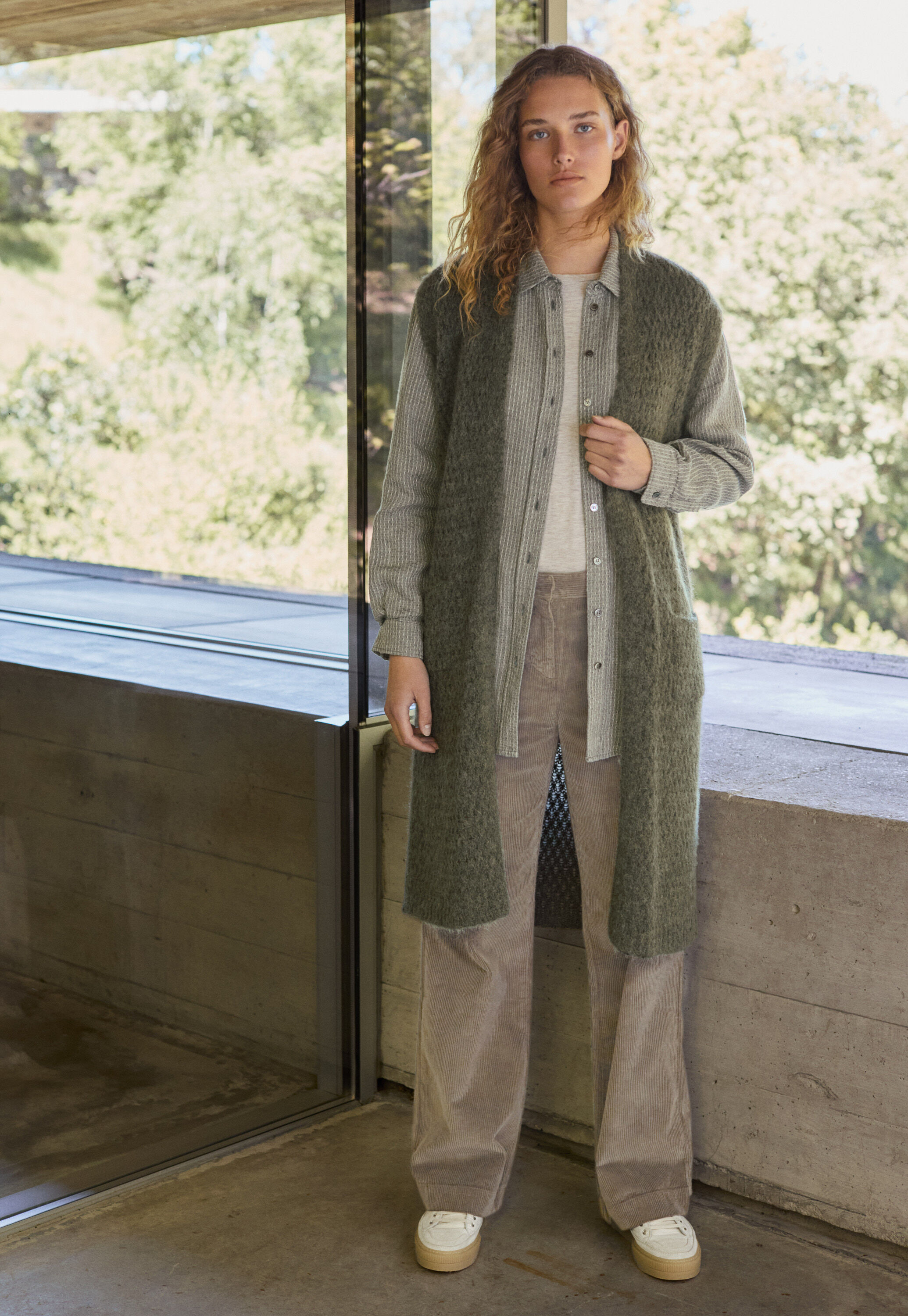 Long open-stitch waistcoat