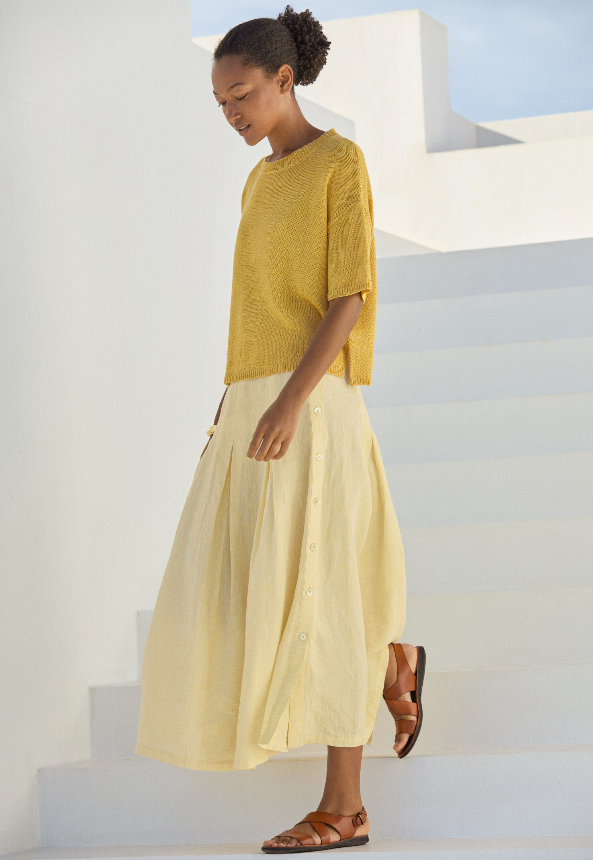 Long pleated skirt