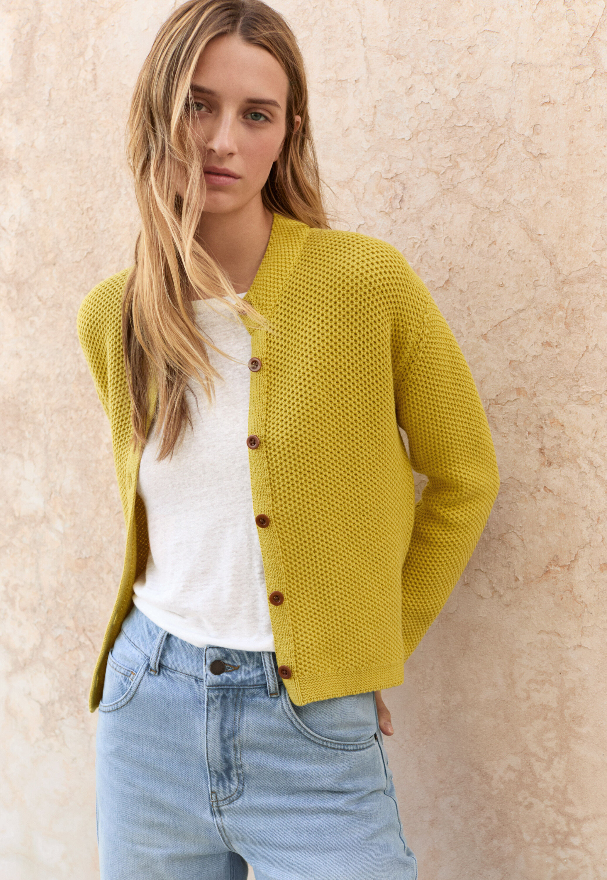 Basket-stitch cardigan