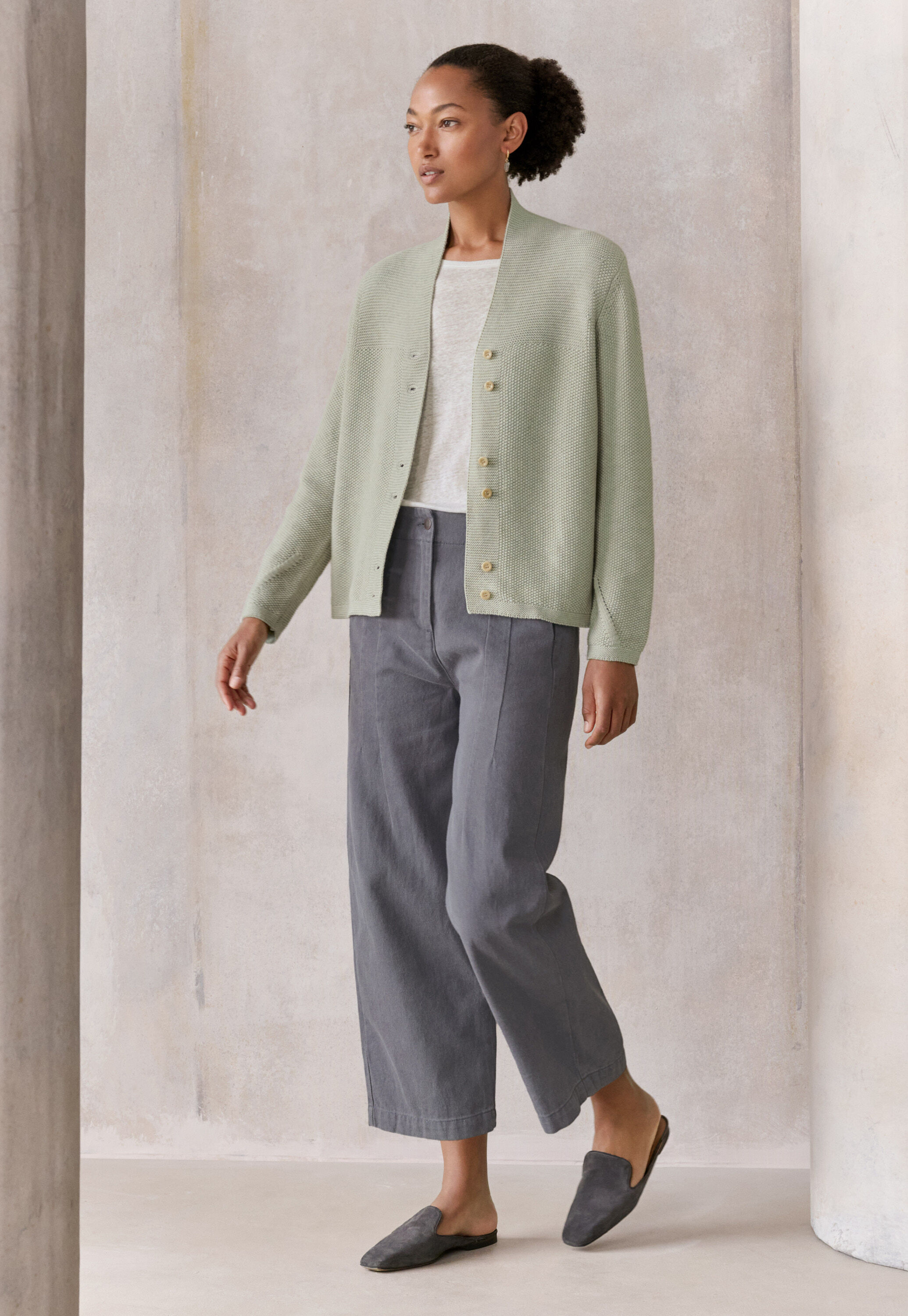 Button-front cardigan