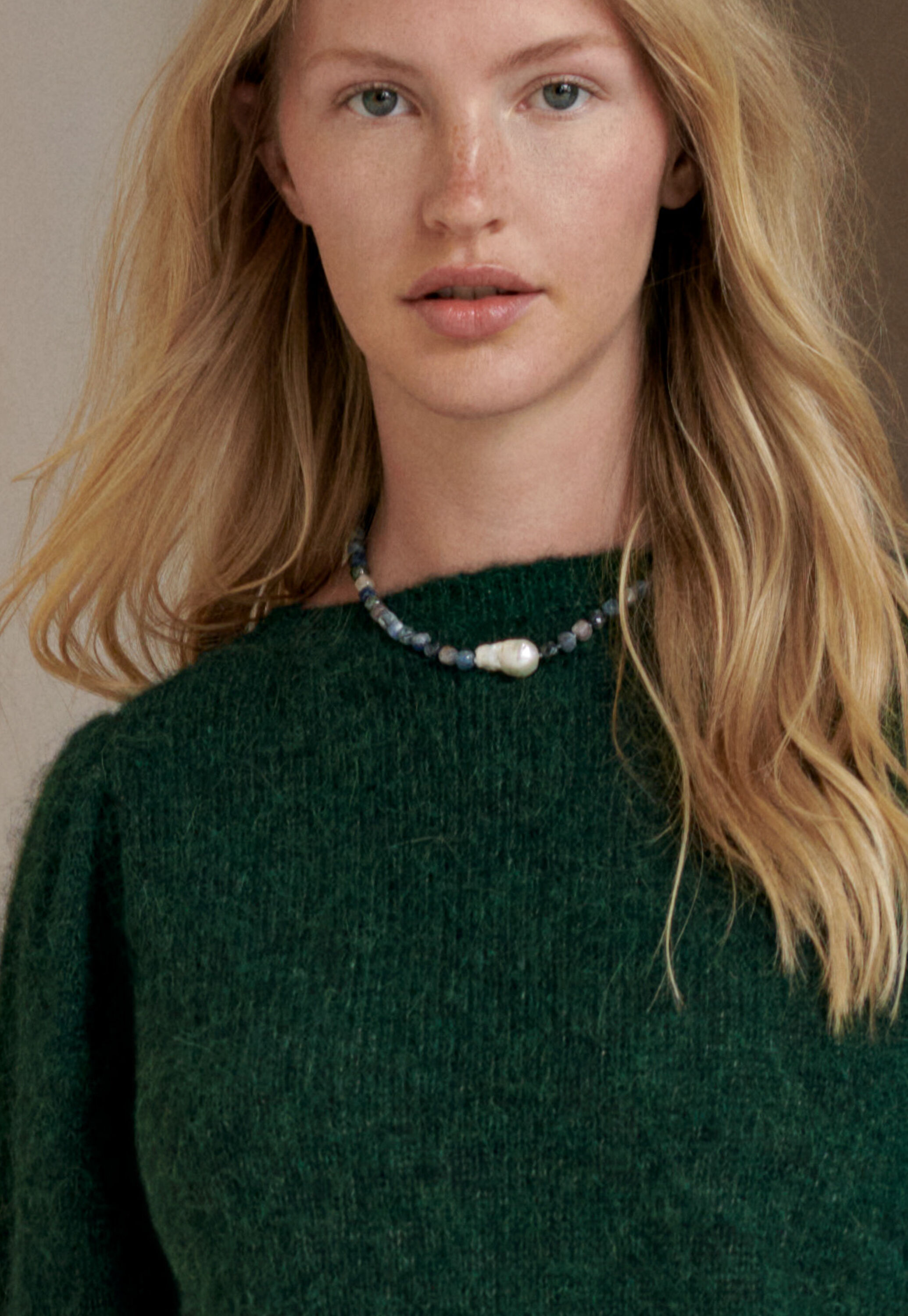 Beaded pearl necklace