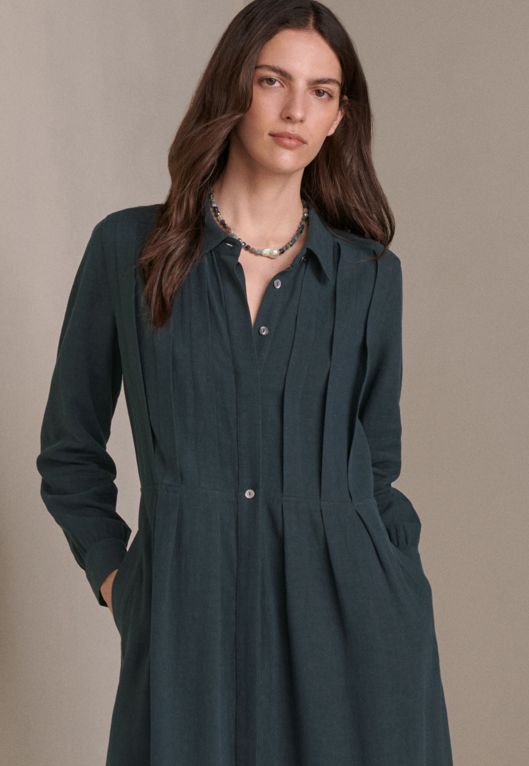 Tuck-detail dress