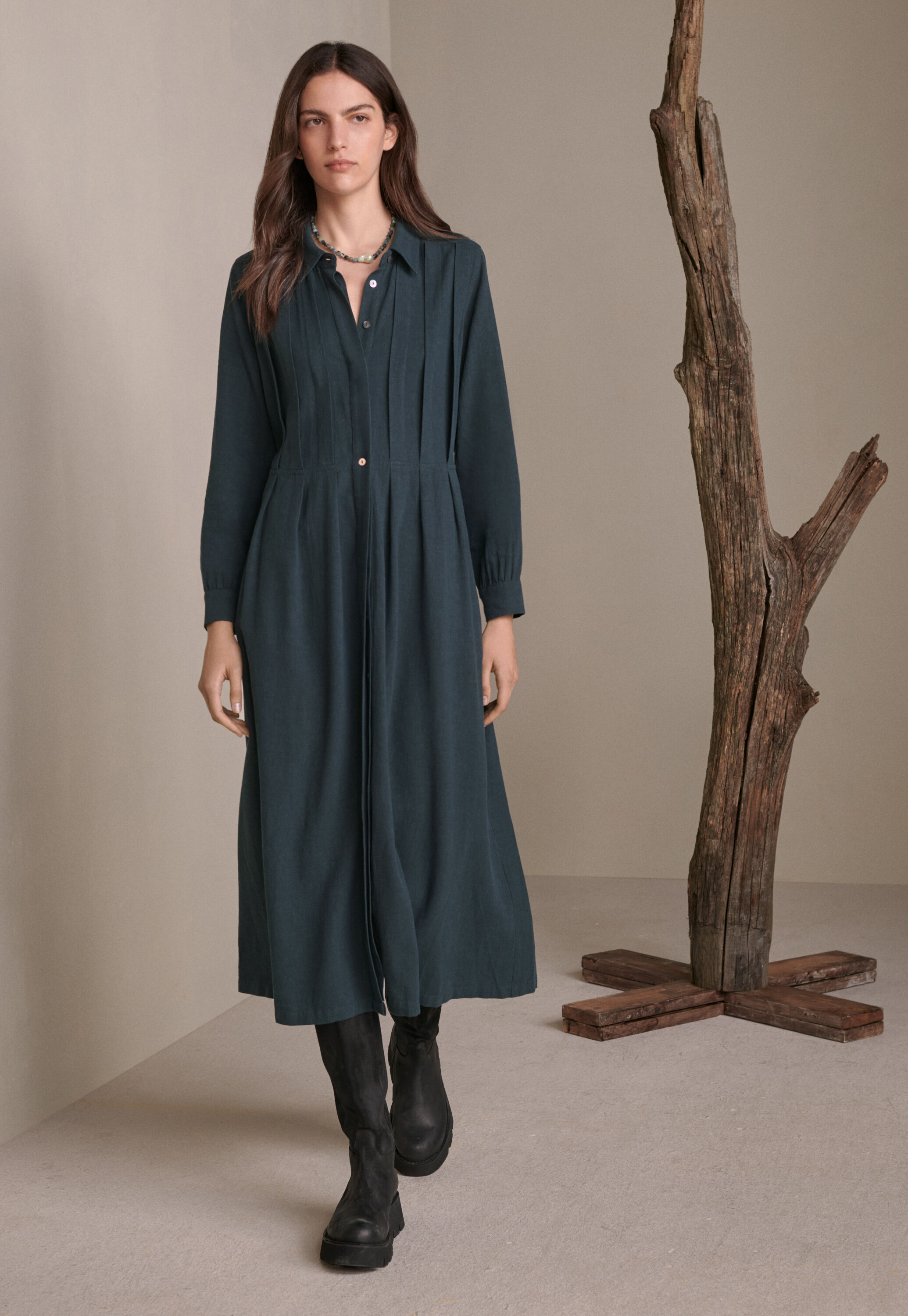 Tuck-detail dress