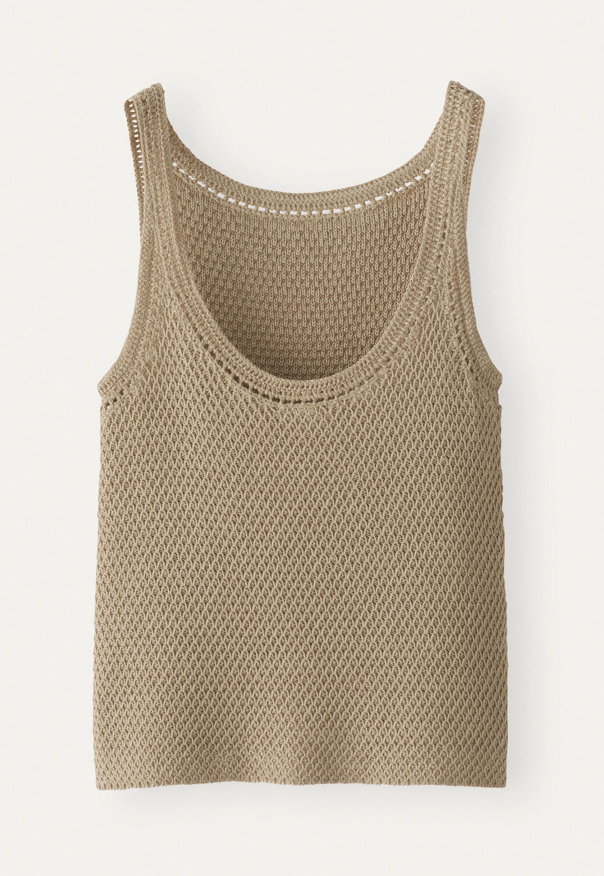 Crochet-trim knitted vest