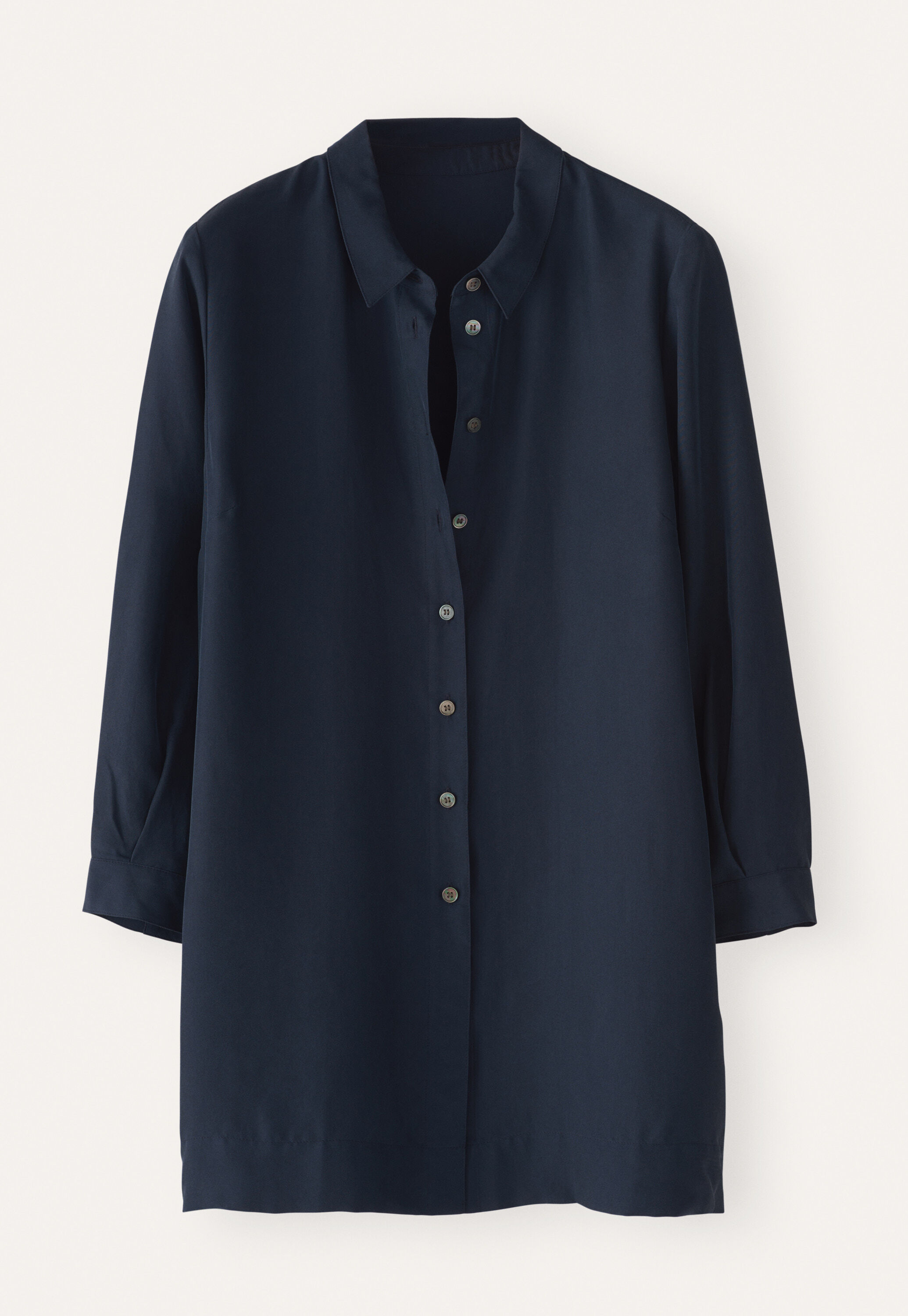 Deep side-split shirt