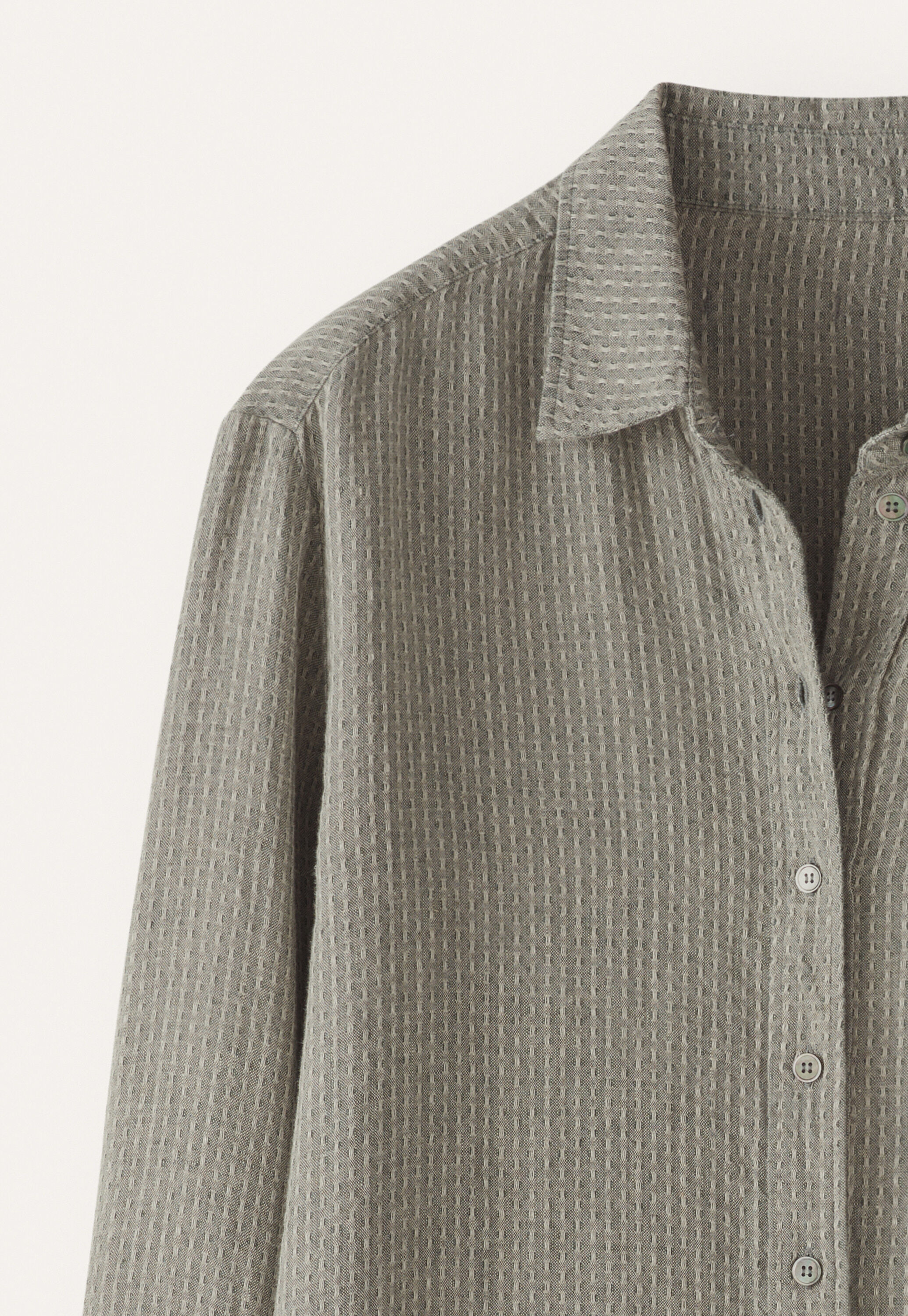 Textured weave overshirt