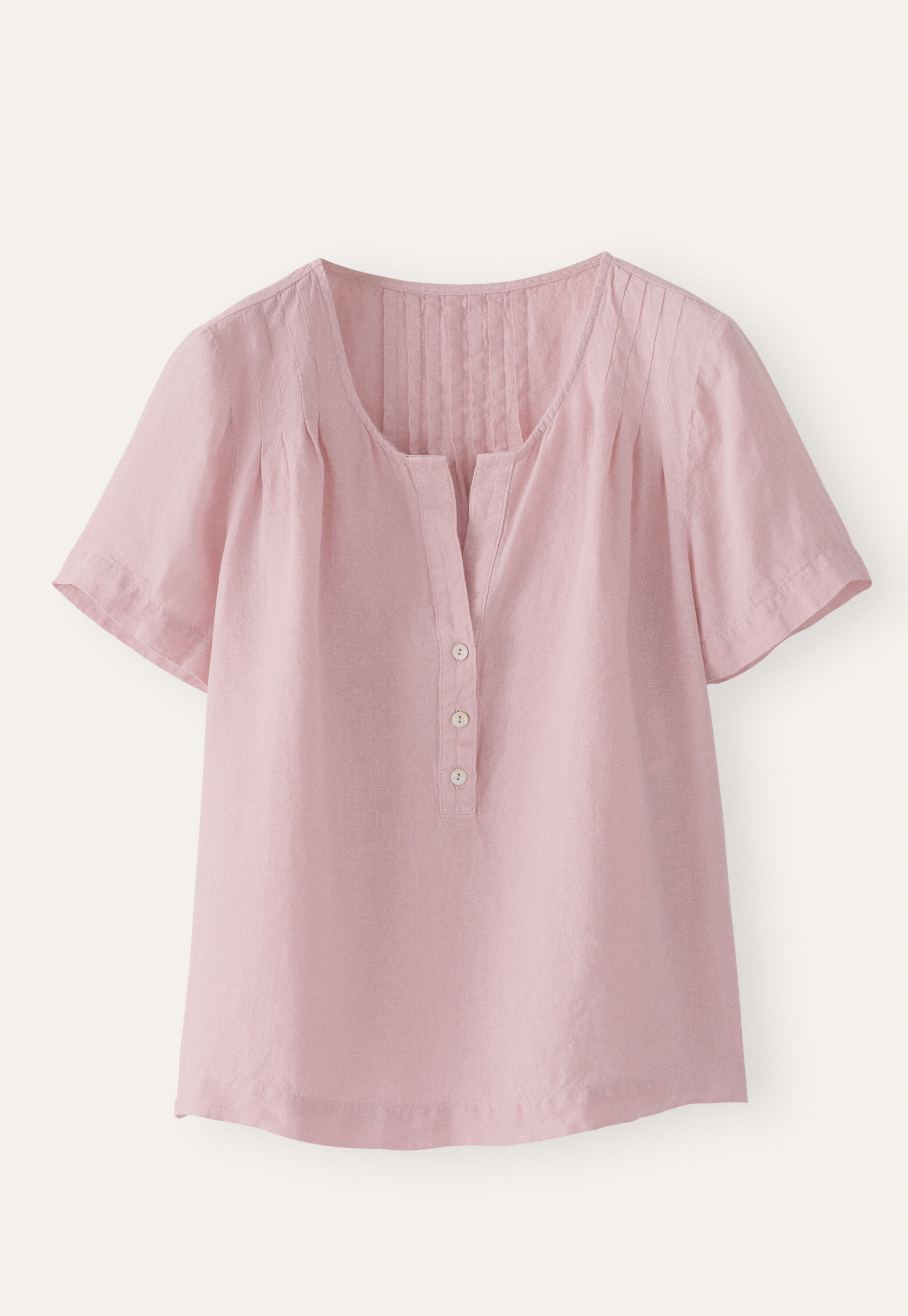 Pleated short-sleeve top