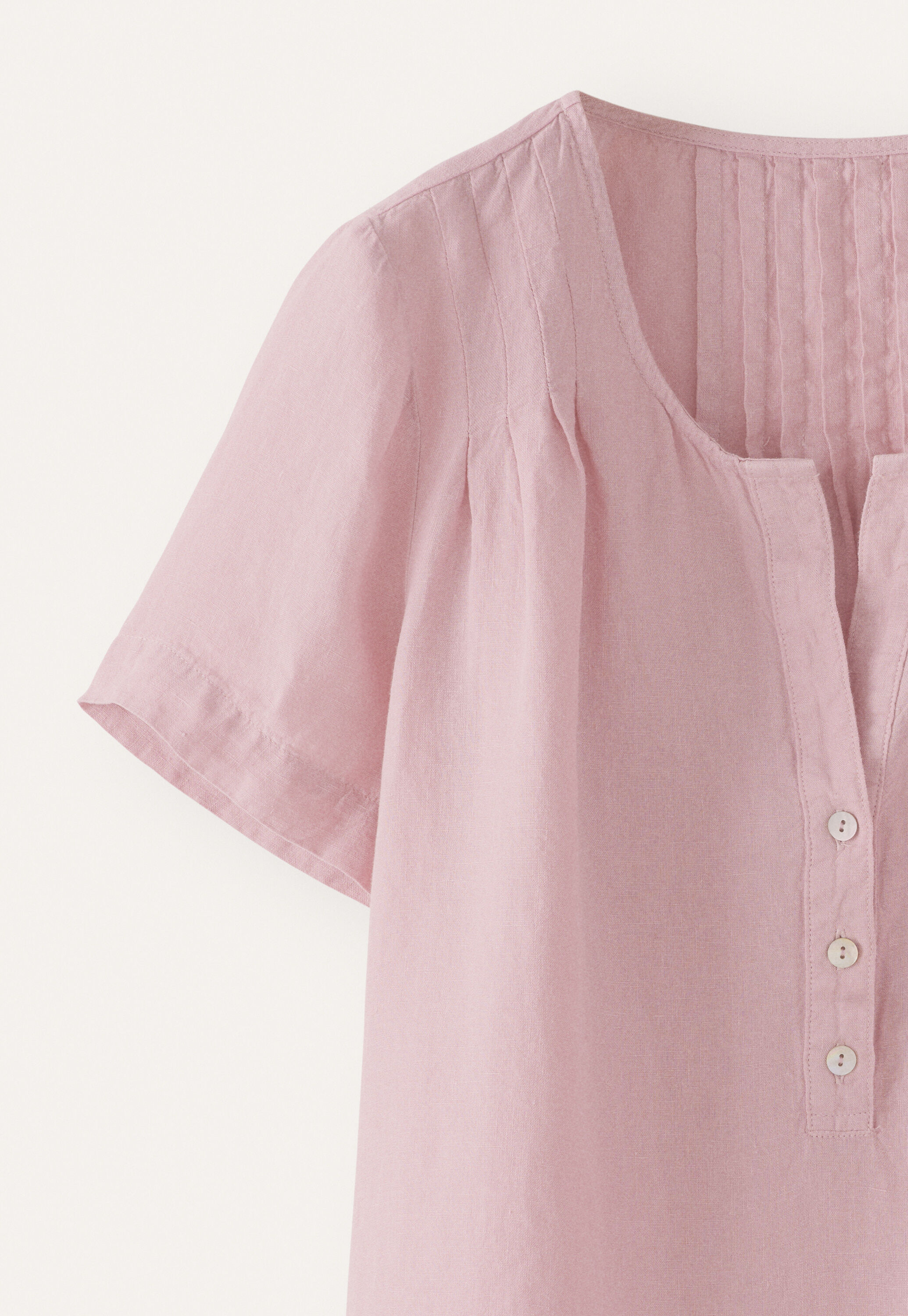 Pleated short-sleeve top