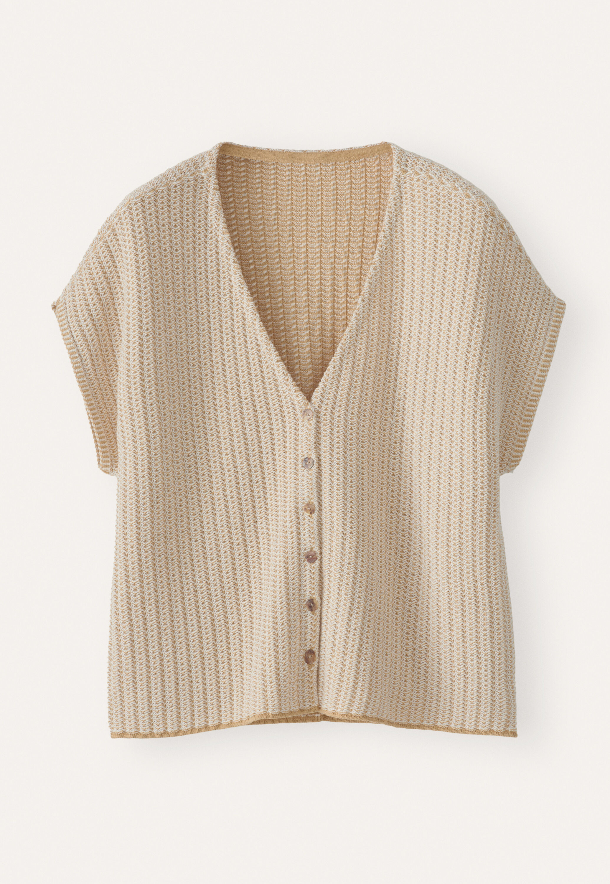 Two-tone button-through sweater