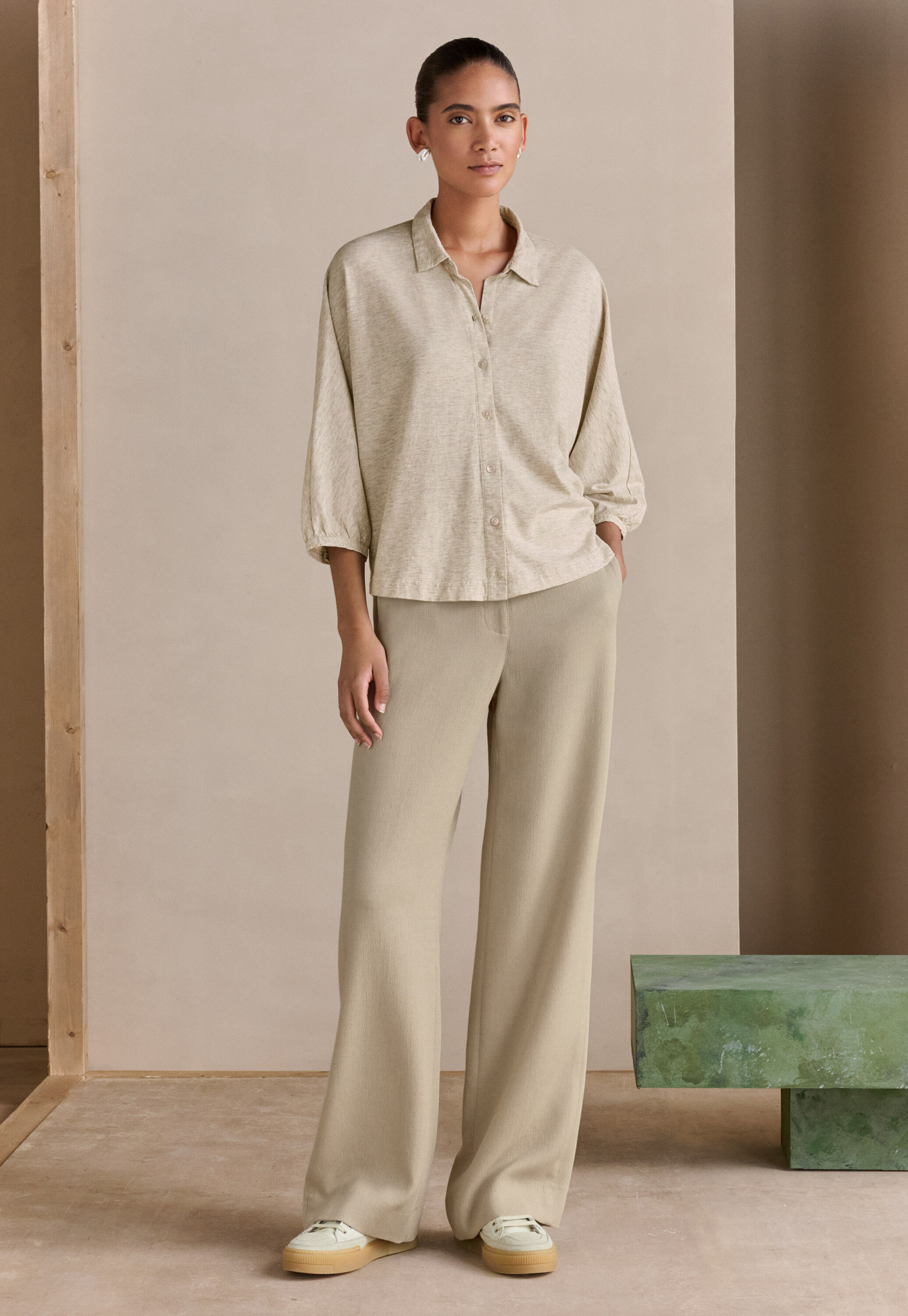 Tailored trousers, Pale natural, large