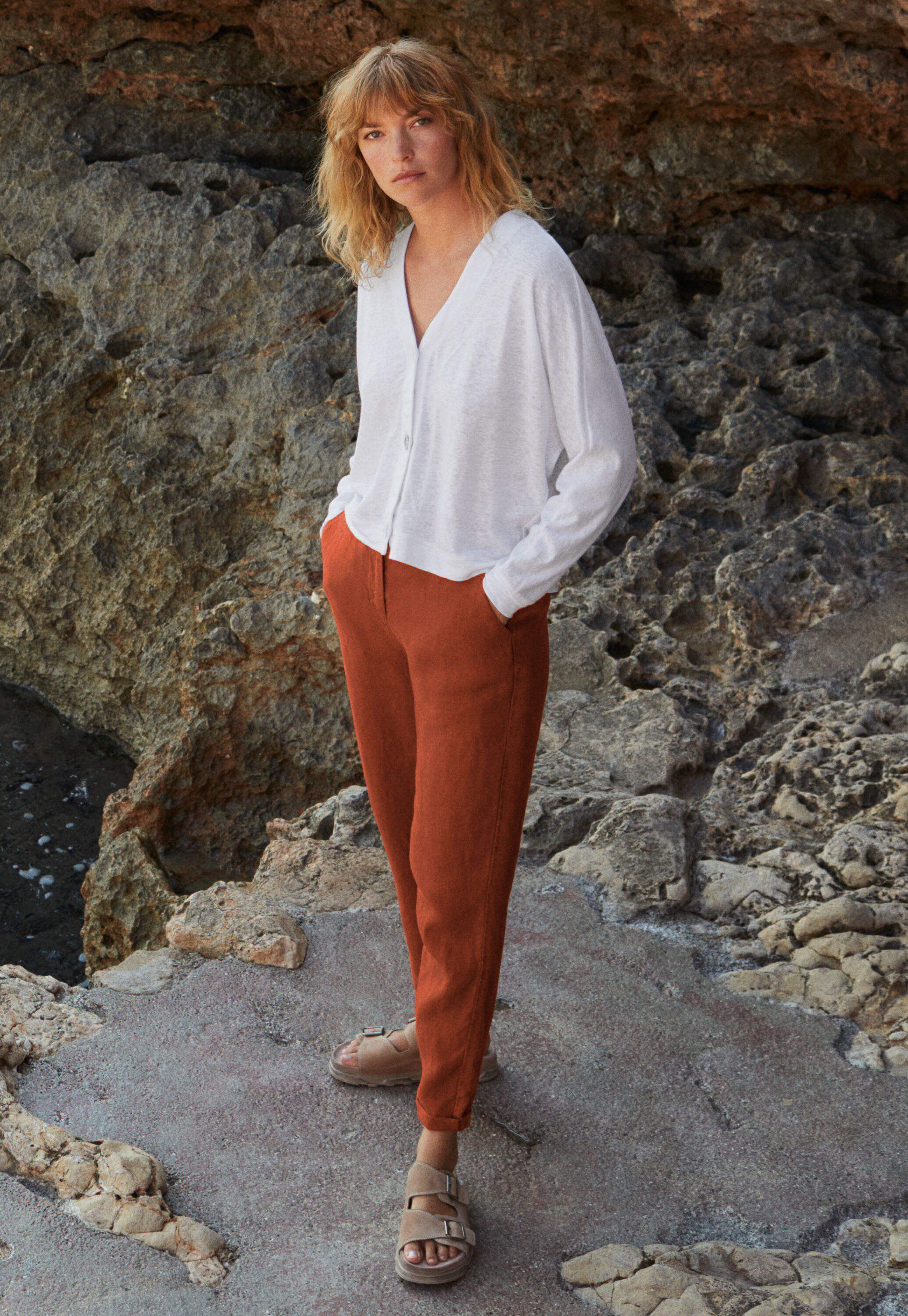 V-neck cardigan