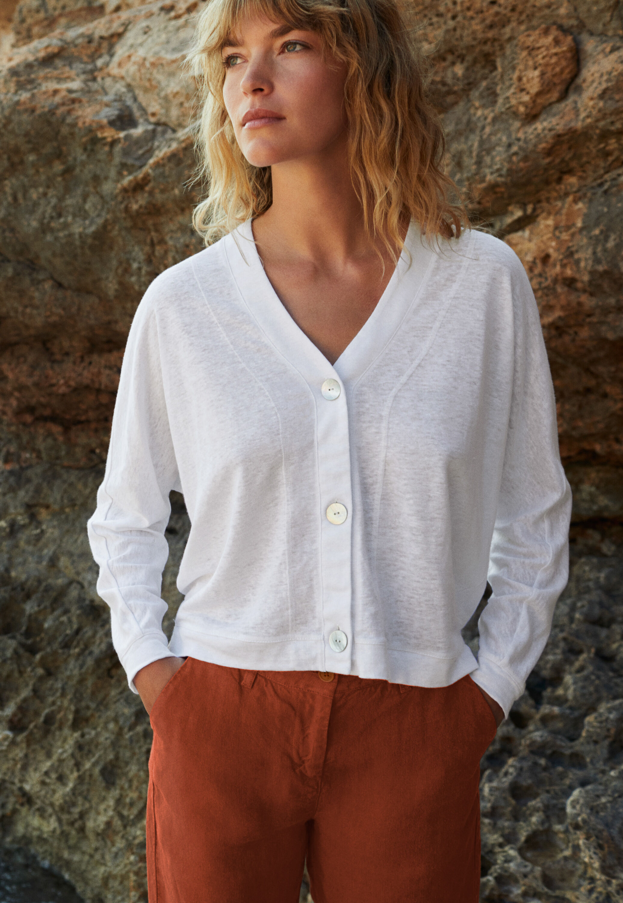 V-neck cardigan