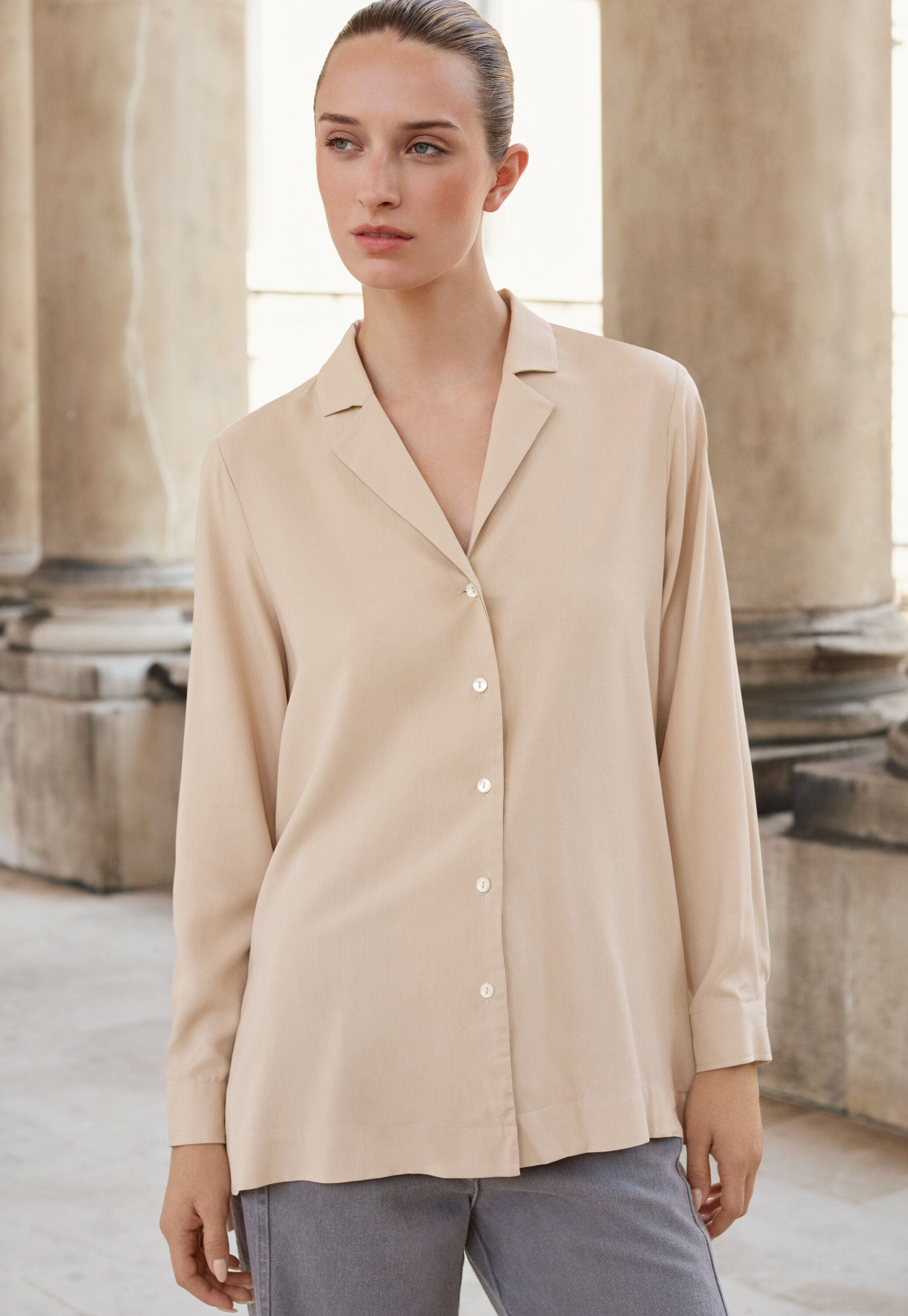 revere-style collar shirt