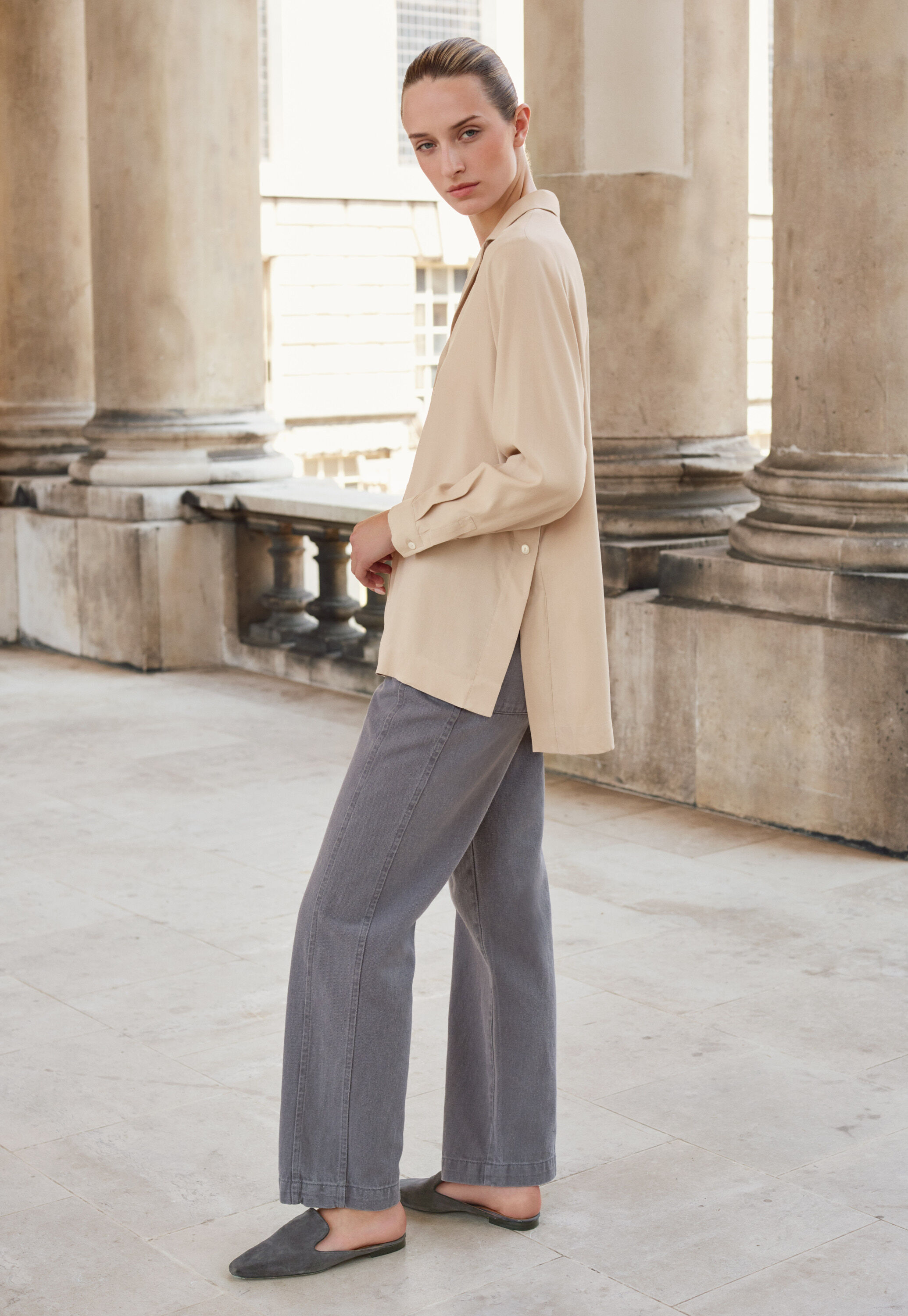 revere-style collar shirt