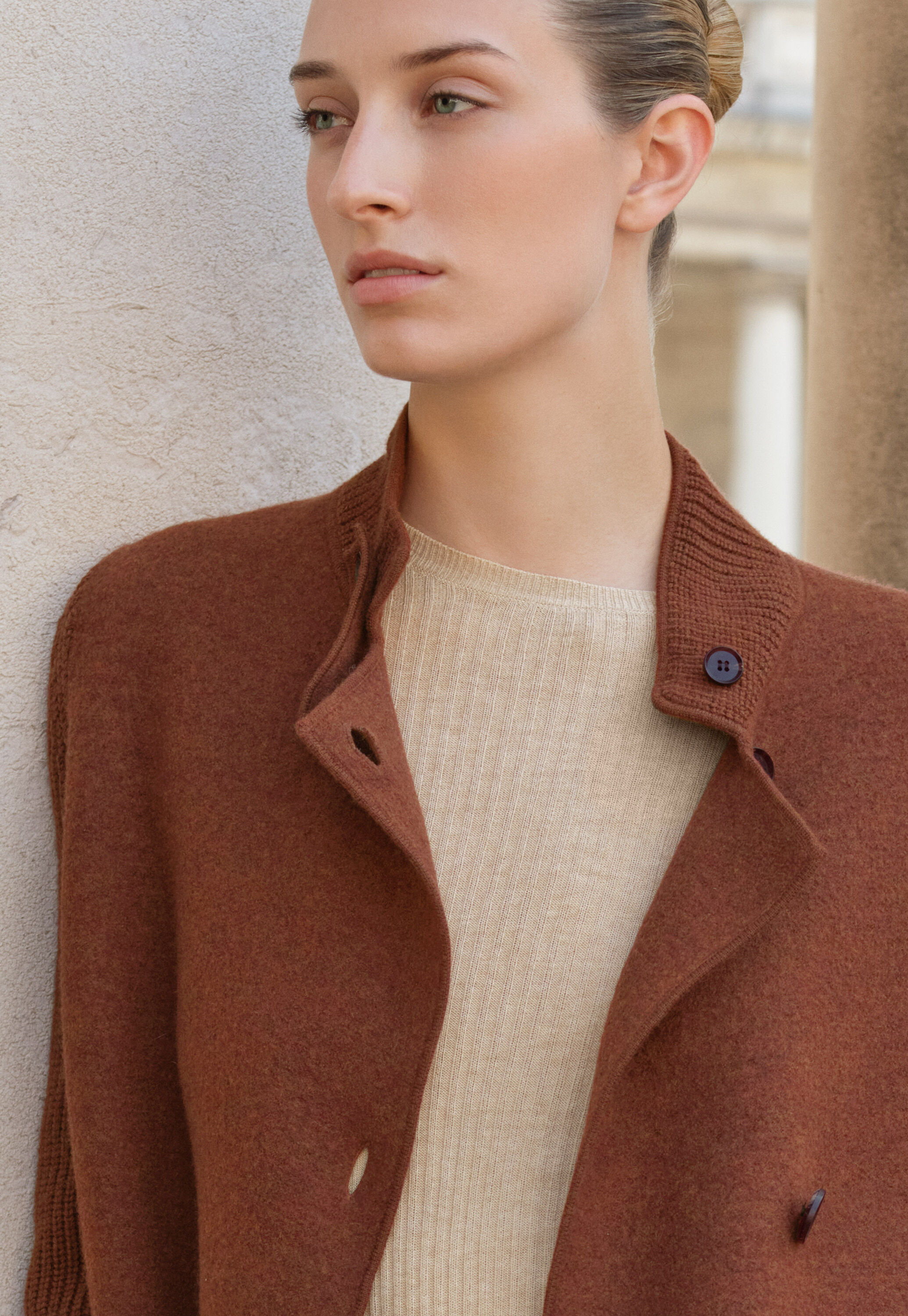Zip-front cardigan
