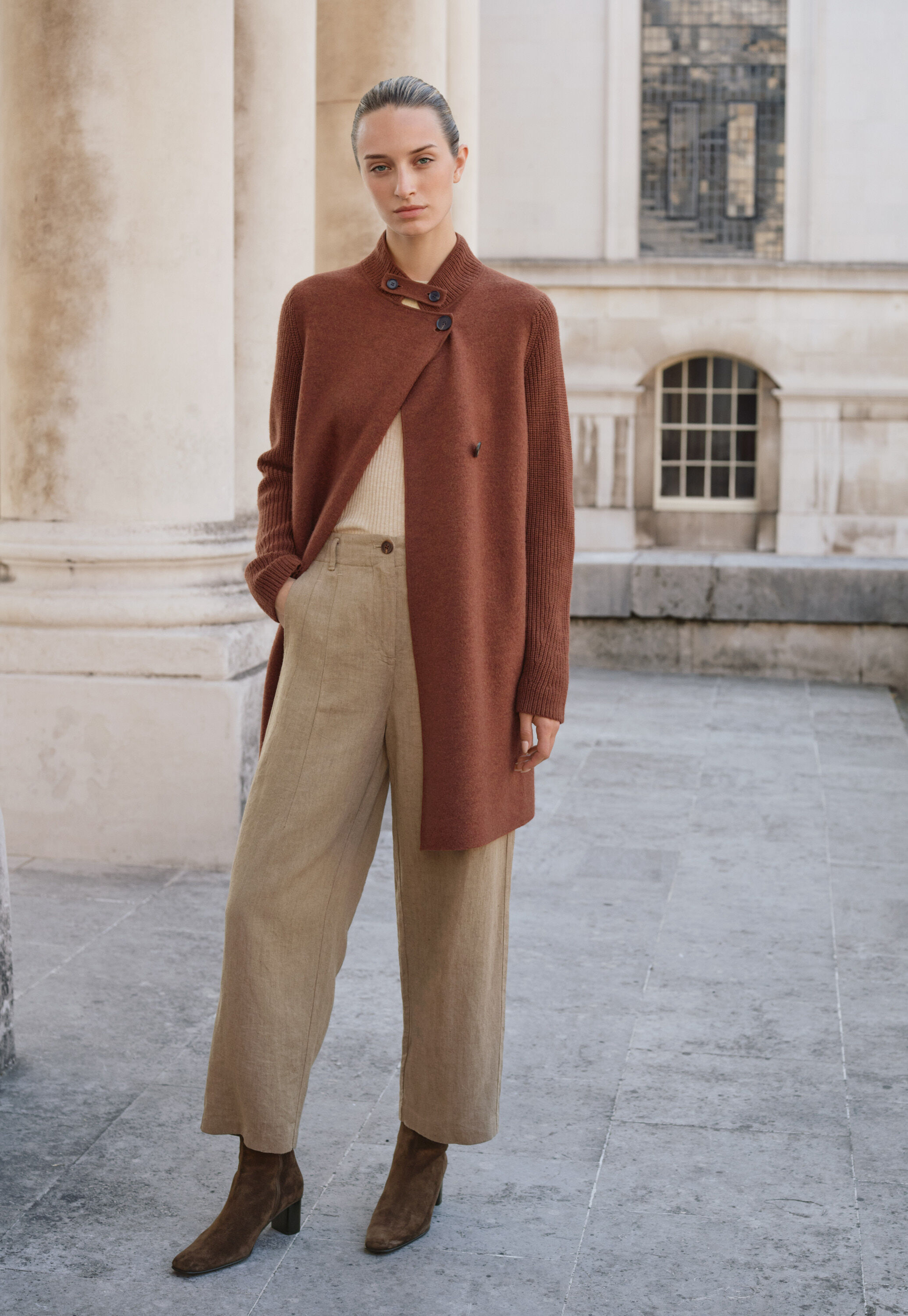 Zip-front cardigan