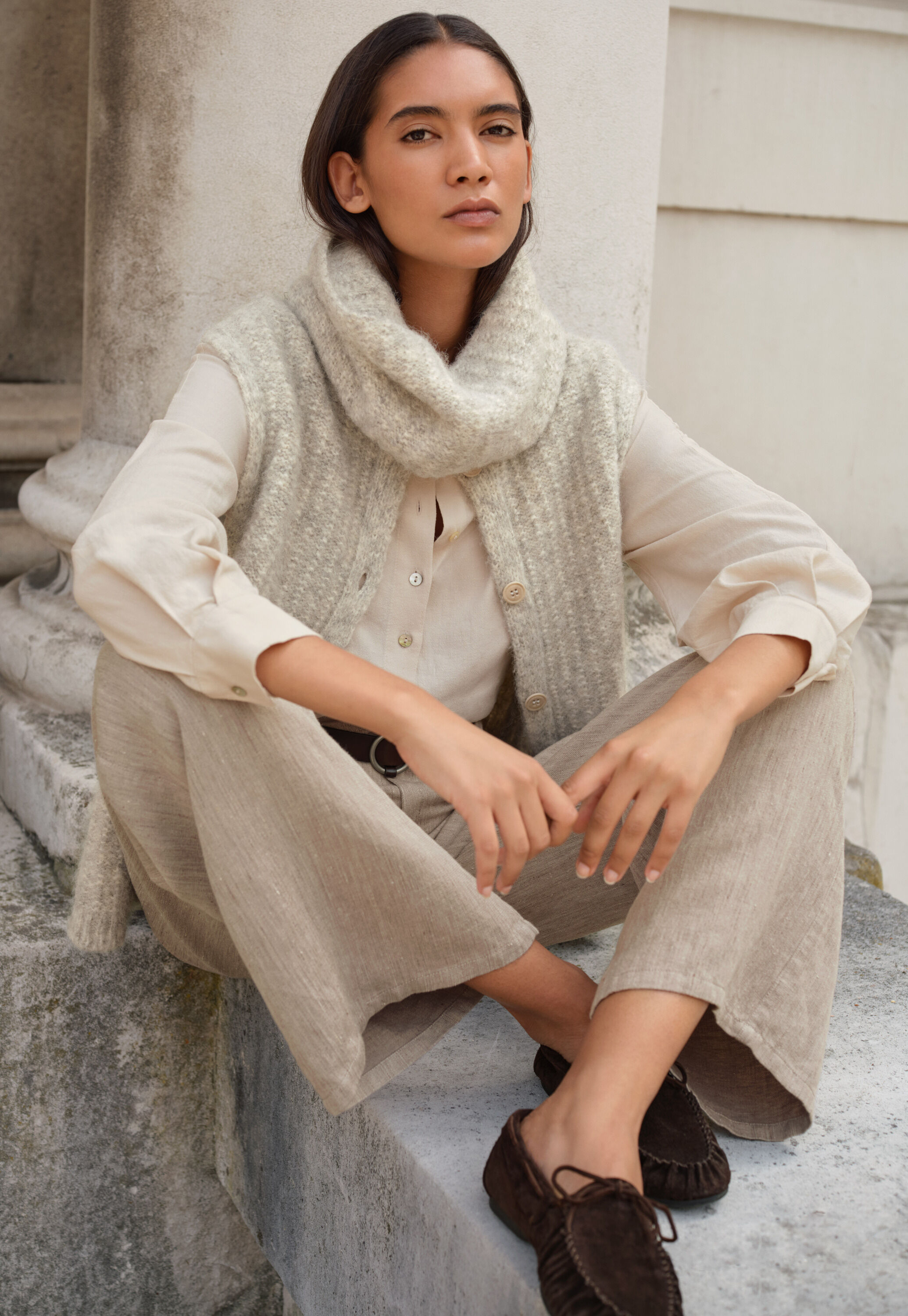 Zip-front cardigan