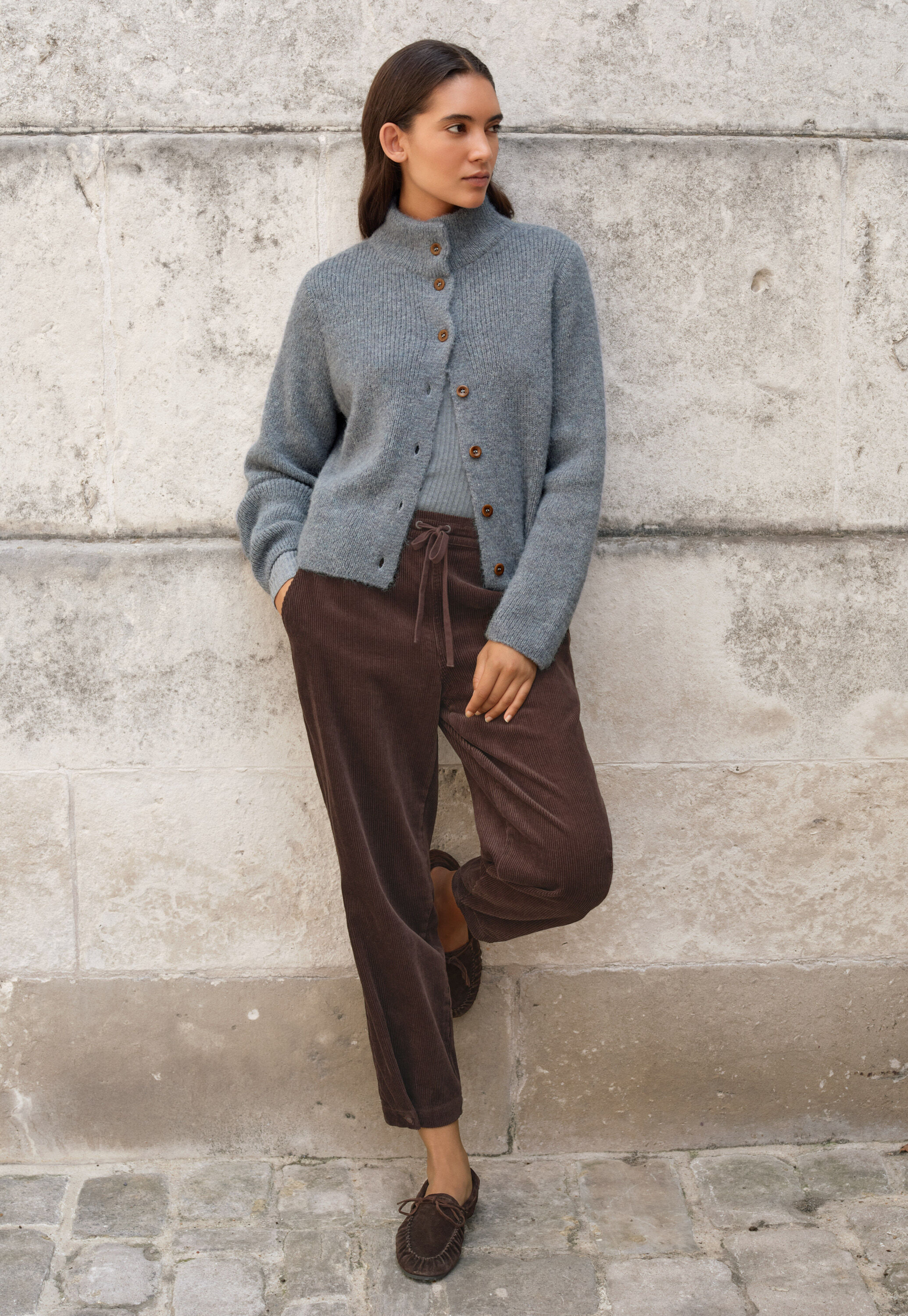 Zip-front cardigan