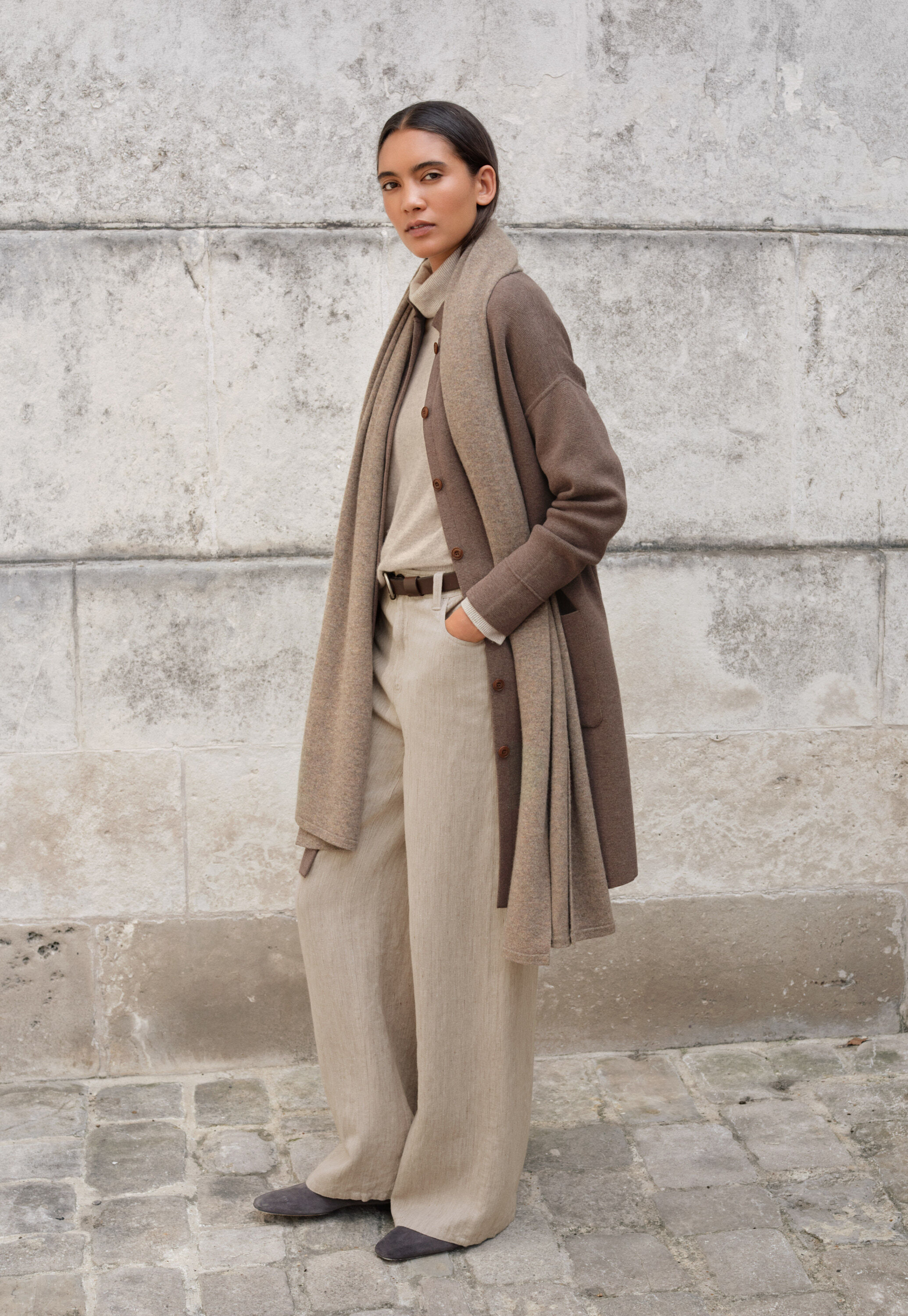 Zip-front cardigan