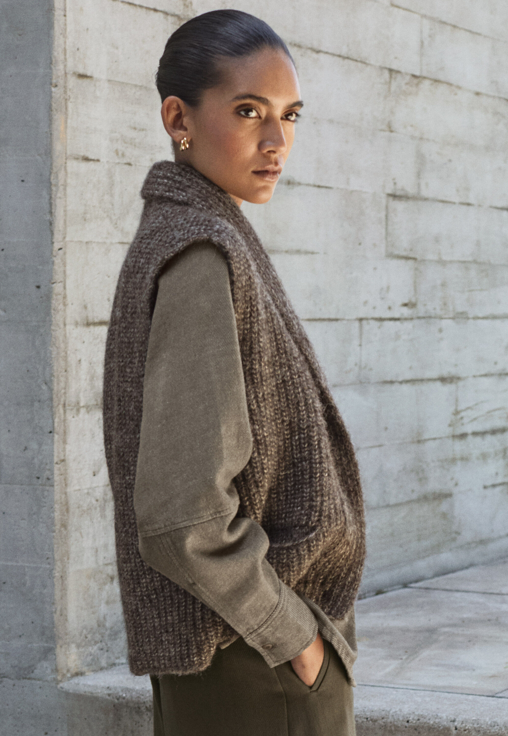 Shawl-collar cardigan