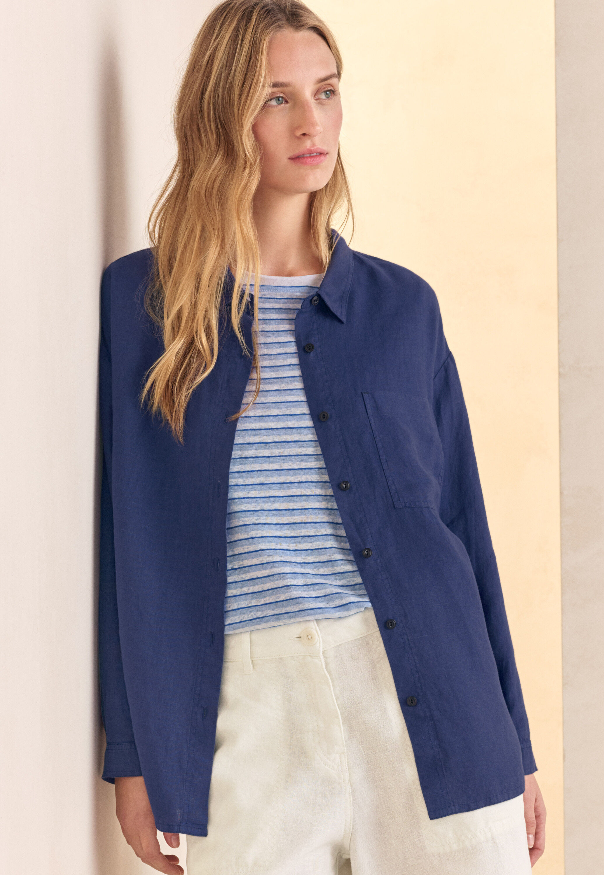 Garment-dyed overshirt